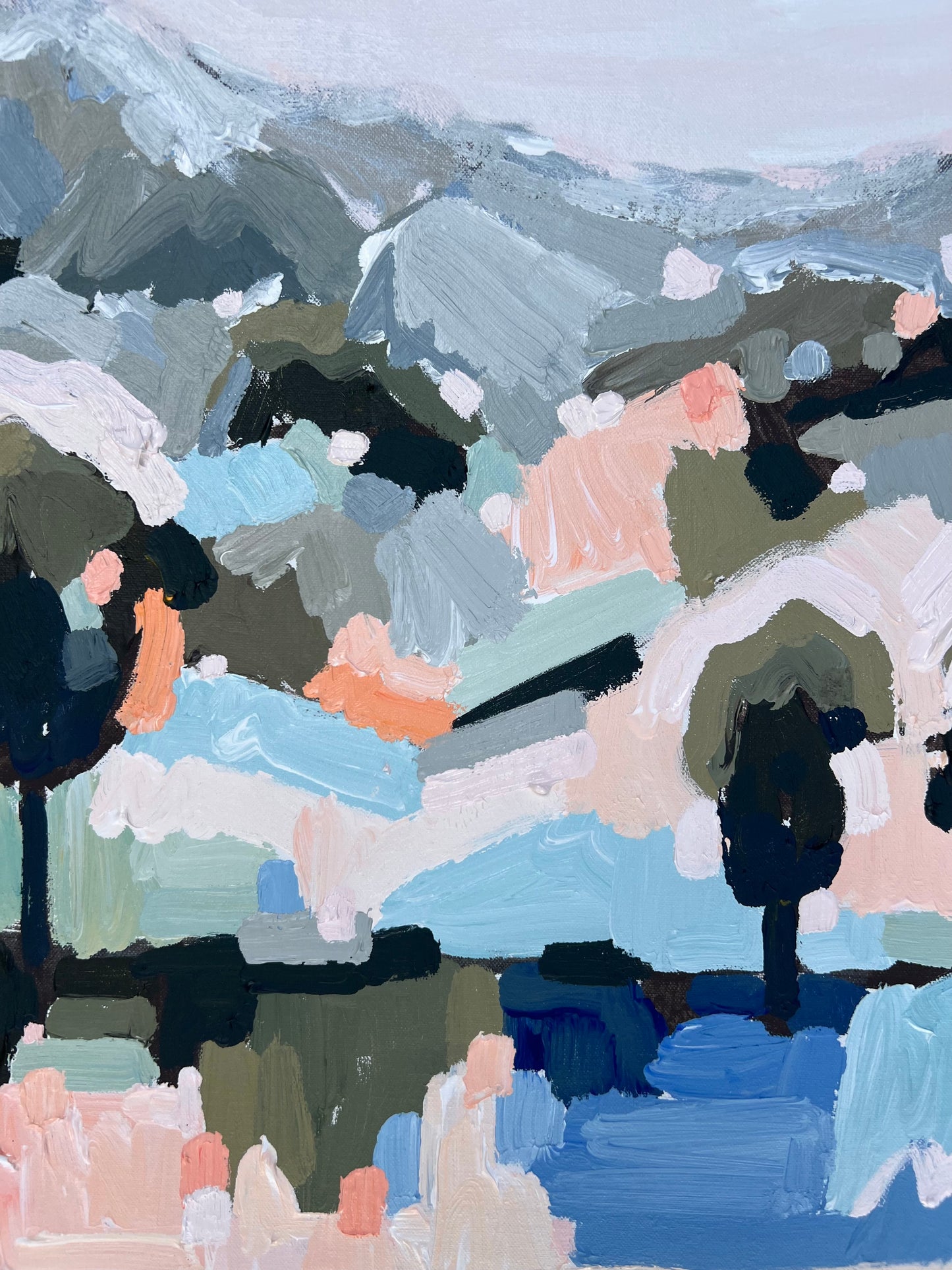 Blue Fields On The Horizon FRAMED 53x53cm SOLD