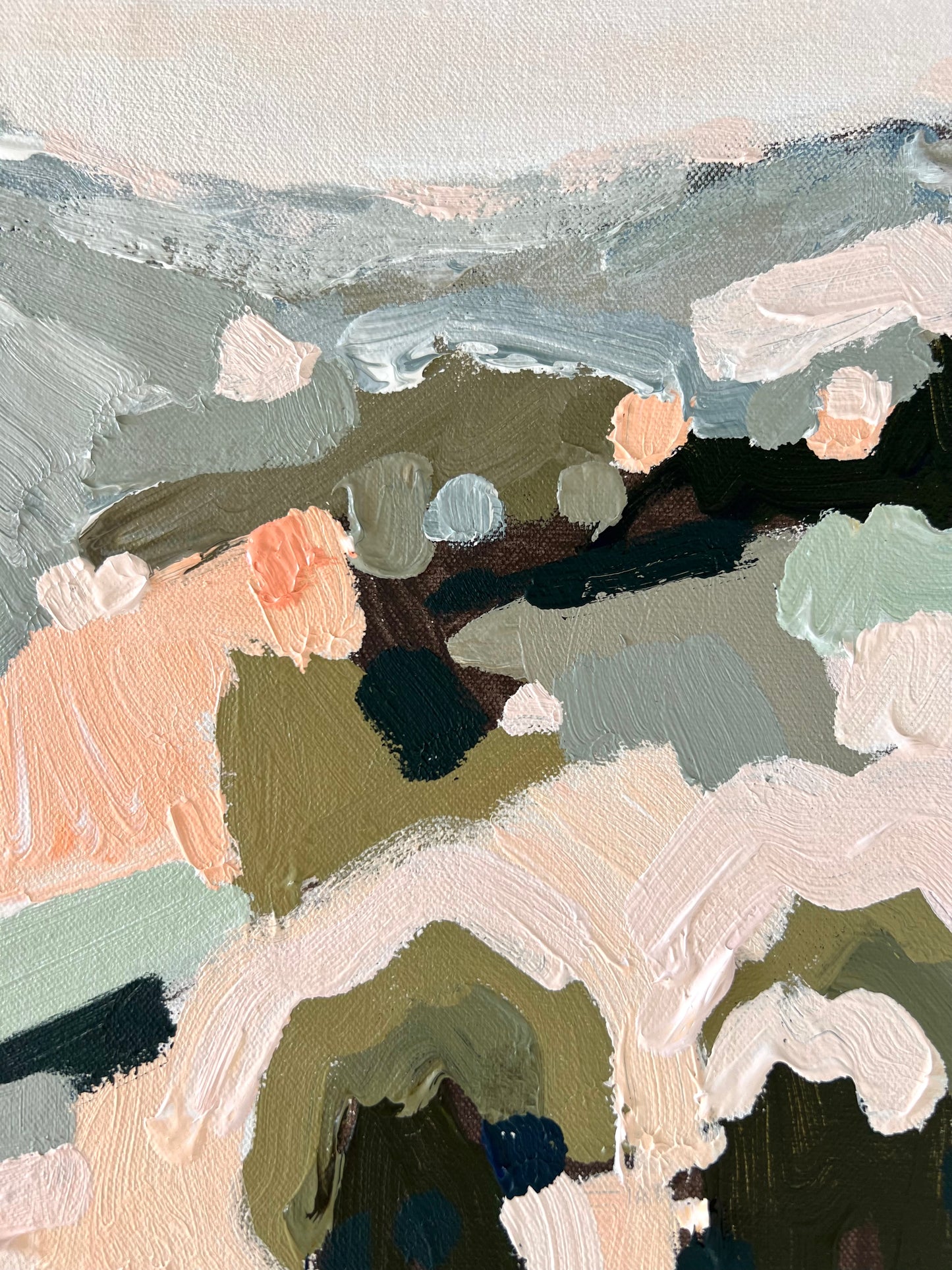 Blue Fields On The Horizon FRAMED 53x53cm SOLD