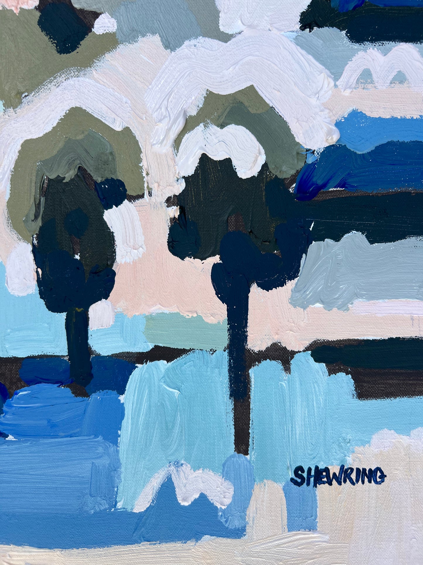 Blue Fields On The Horizon FRAMED 53x53cm SOLD