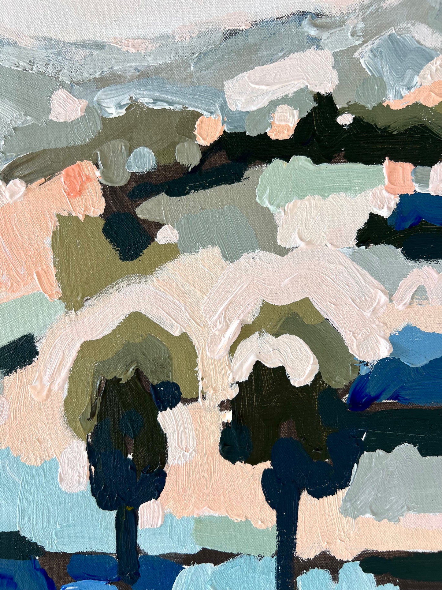 Blue Fields On The Horizon FRAMED 53x53cm SOLD