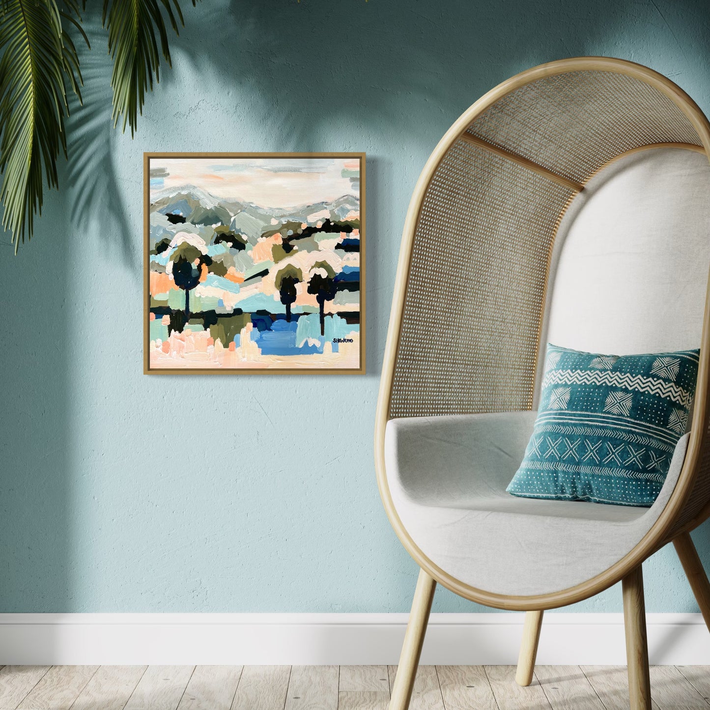 Blue Fields On The Horizon FRAMED 53x53cm SOLD