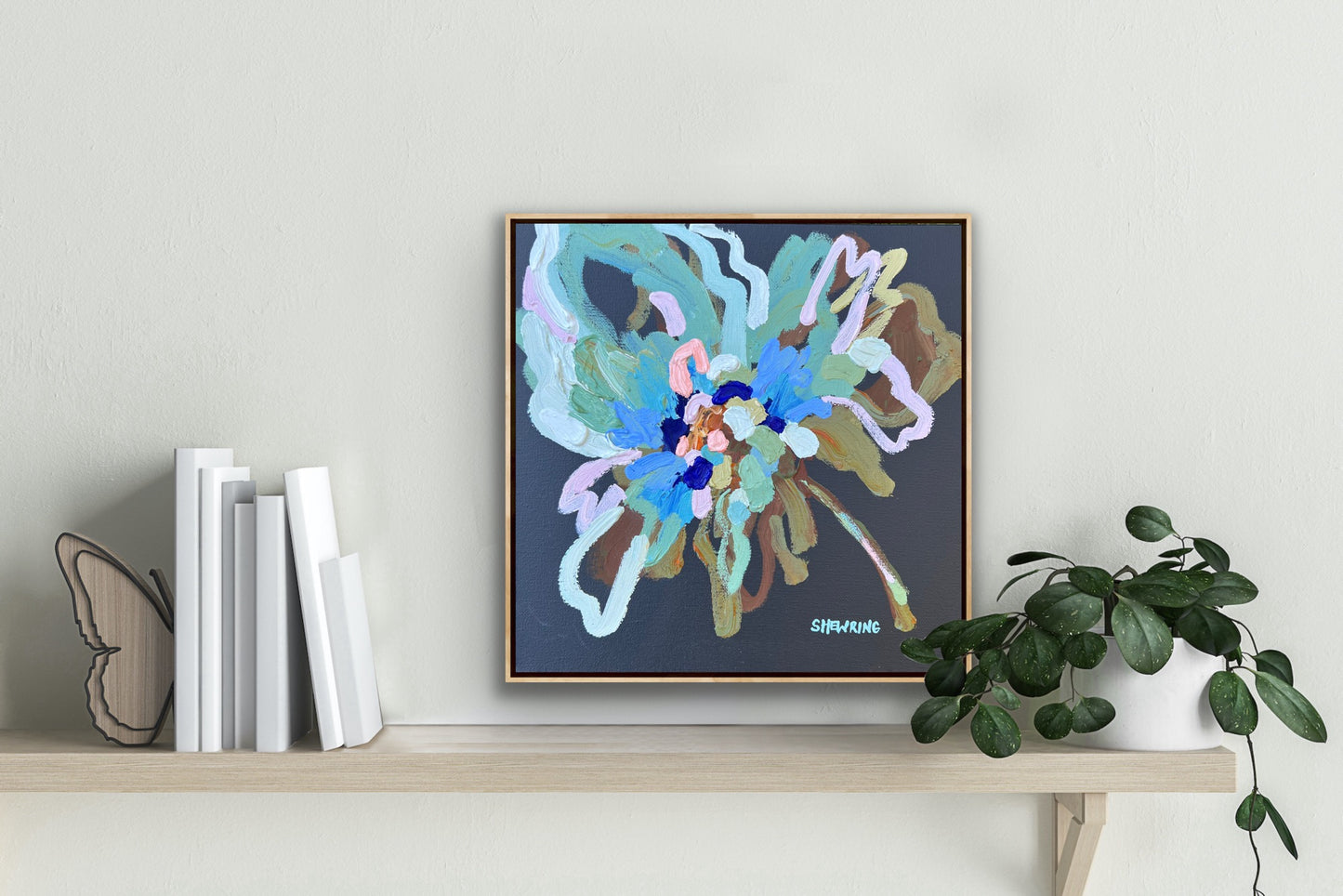 Blue Passion 33x33cm FRAMED SOLD