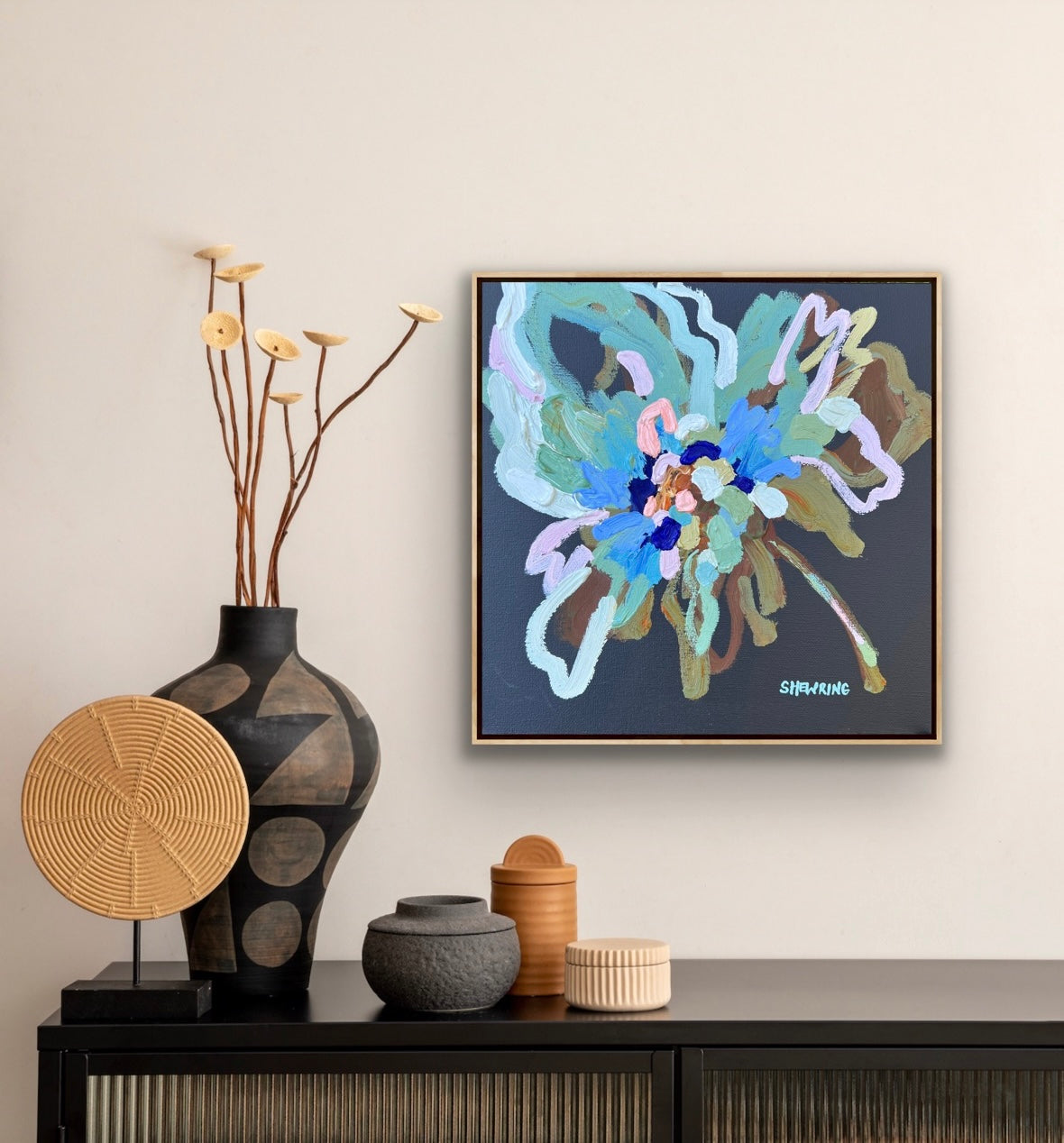 Blue Passion 33x33cm FRAMED SOLD