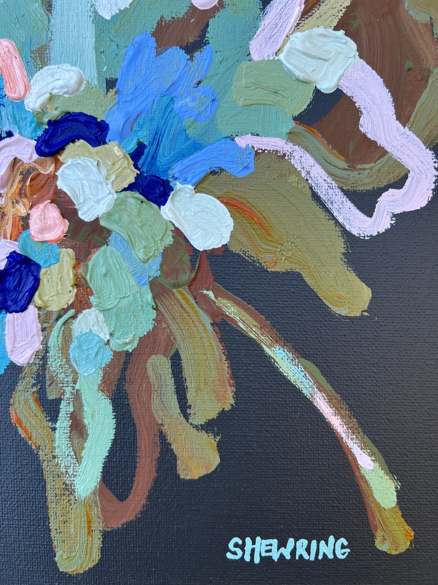 Blue Passion 33x33cm FRAMED SOLD