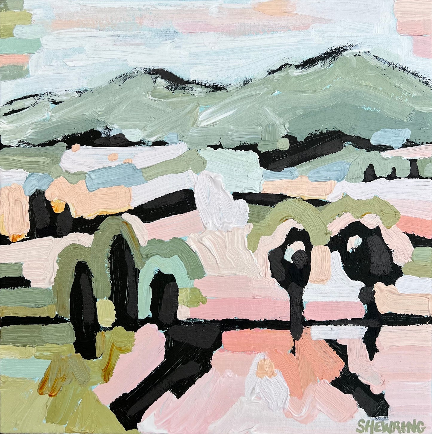Country Club 33 x 33 cm FRAMED SOLD