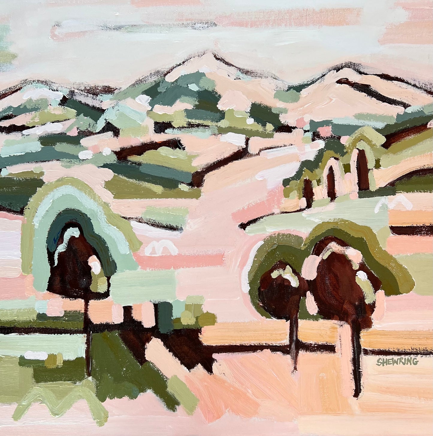 Country Sunrise 53 x 53 cm FRAMED