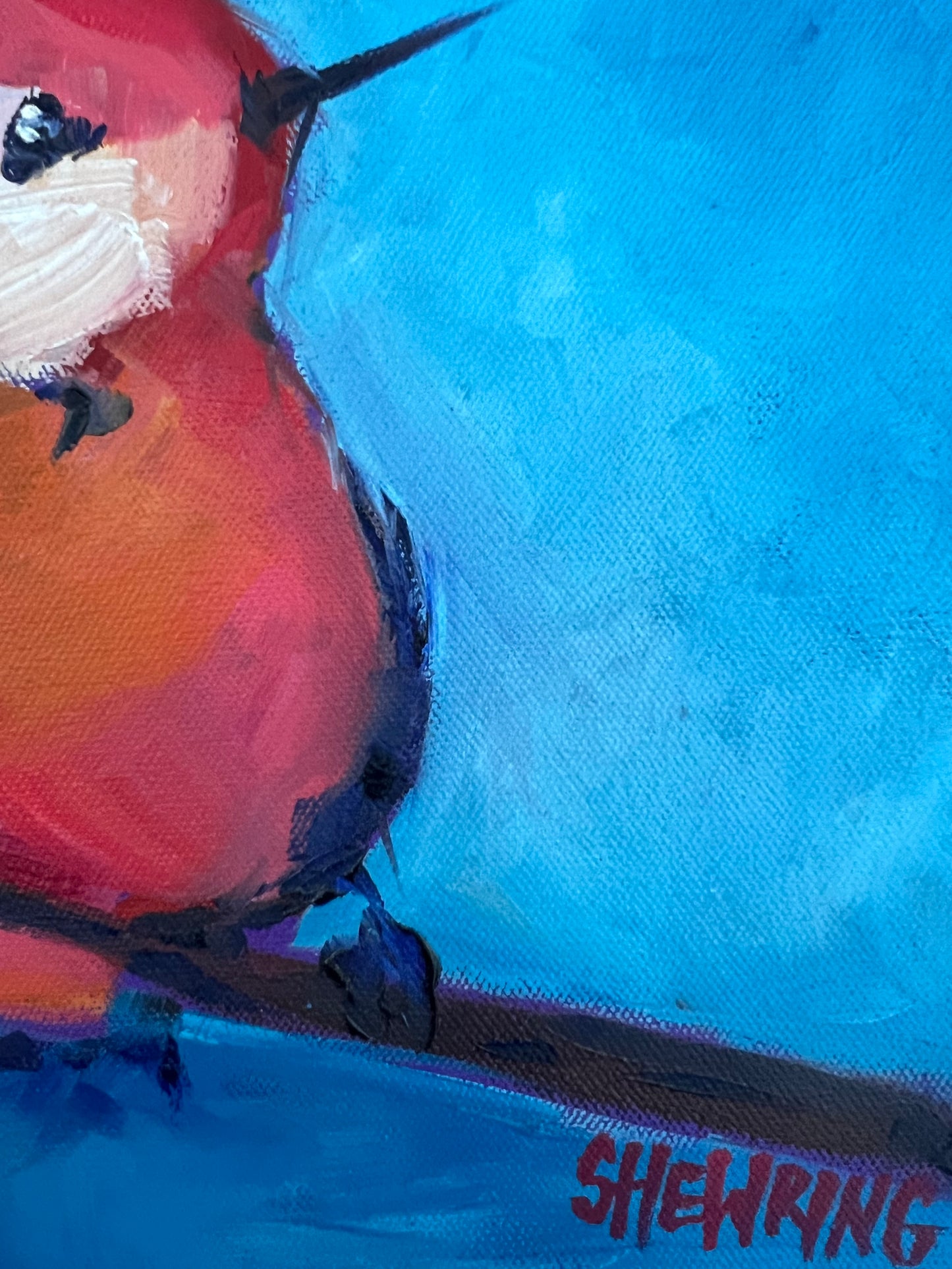 Cutie Bird - 28 x 28 cm FRAMED SOLD