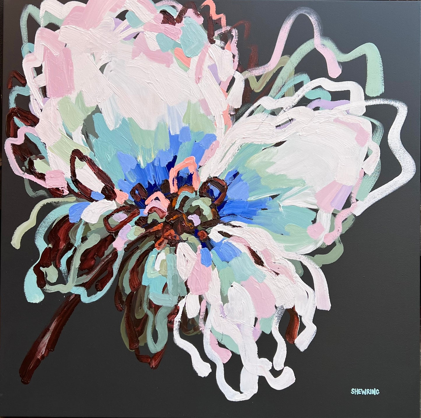 Everlasting Blue 103x103cm FRAMED SOLD