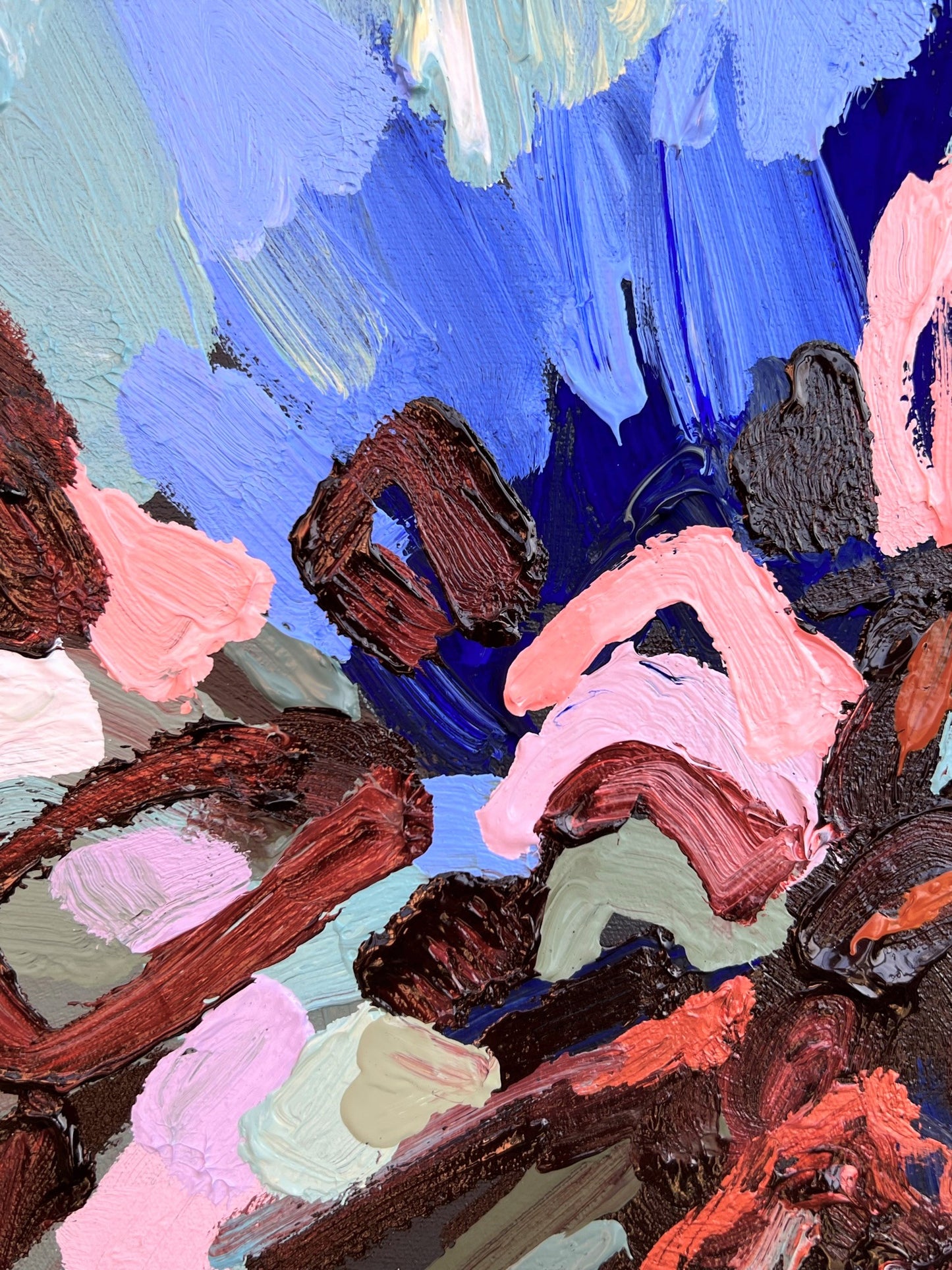 Everlasting Blue 103x103cm FRAMED SOLD