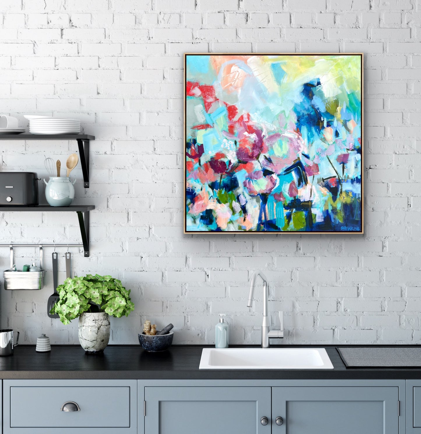Floral Prelude 59 x 59 cm Framed SOLD