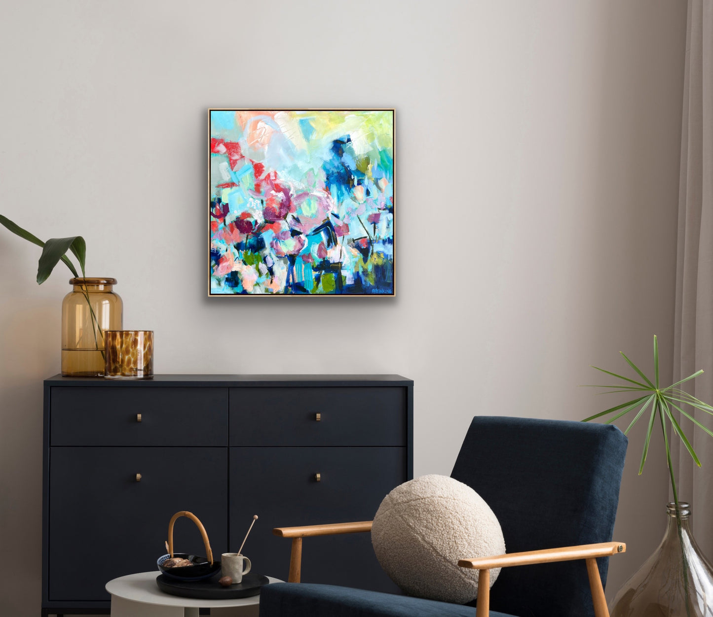 Floral Prelude 59 x 59 cm Framed SOLD