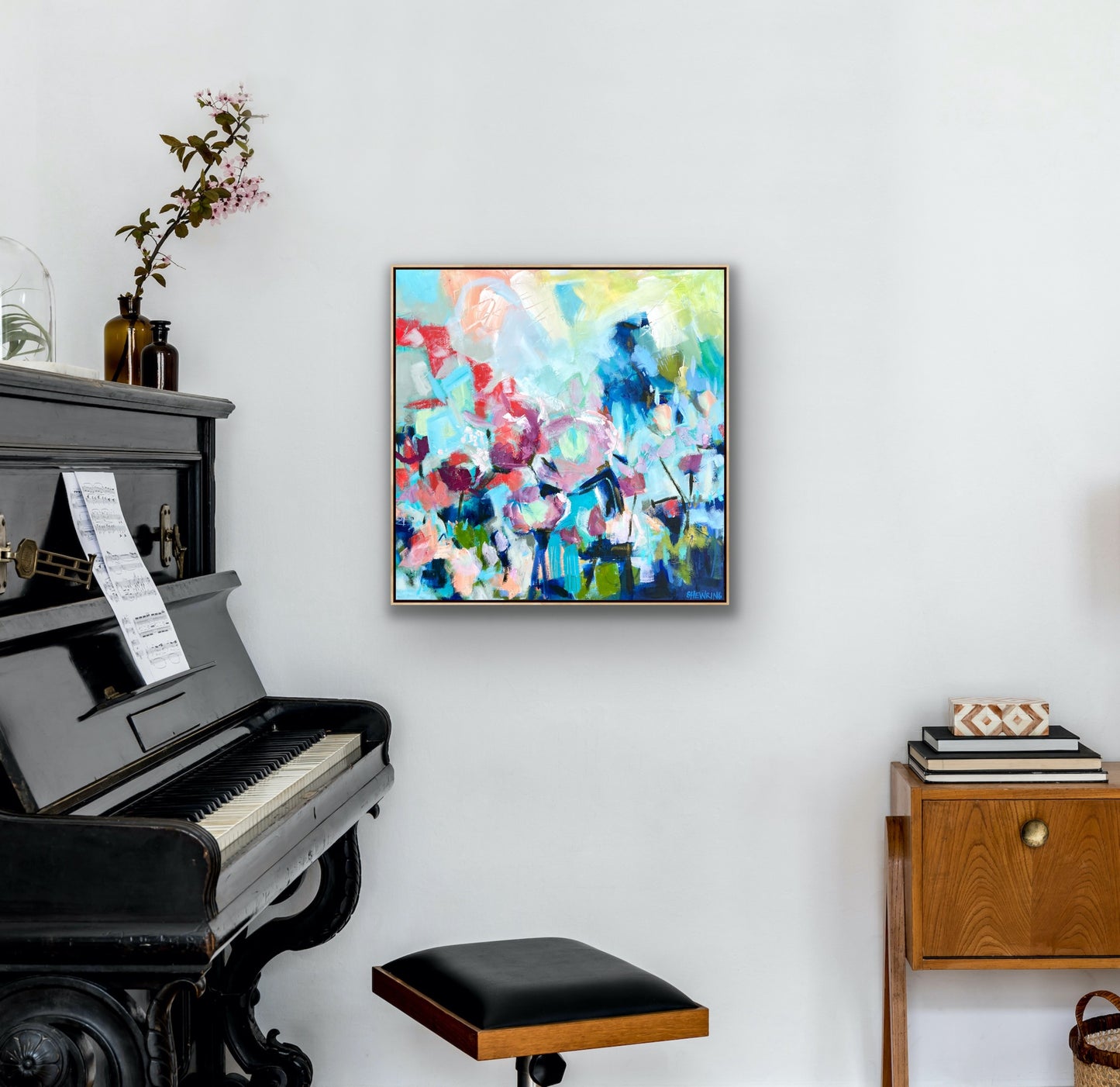 Floral Prelude 59 x 59 cm Framed SOLD