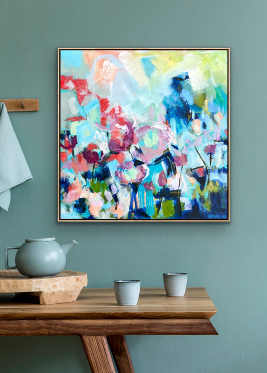 Floral Prelude 59 x 59 cm Framed SOLD