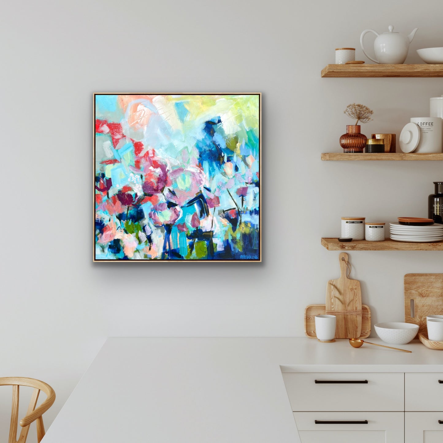Floral Prelude 59 x 59 cm Framed SOLD