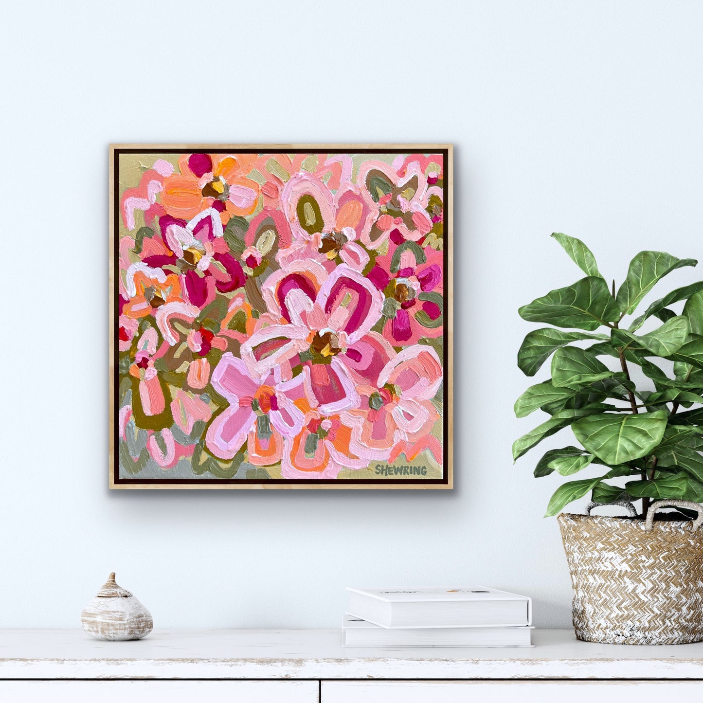 Floral Sunrise 33x33cm Framed