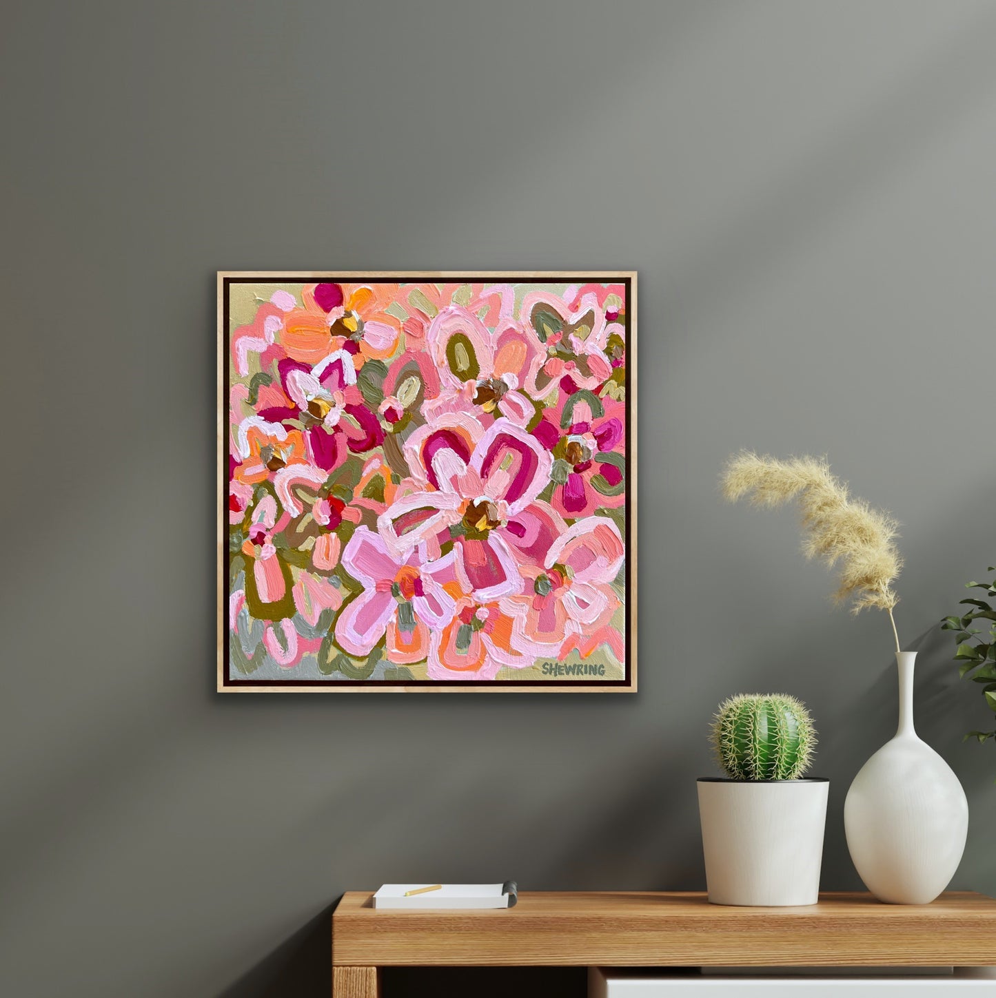 Floral Sunrise 33x33cm Framed