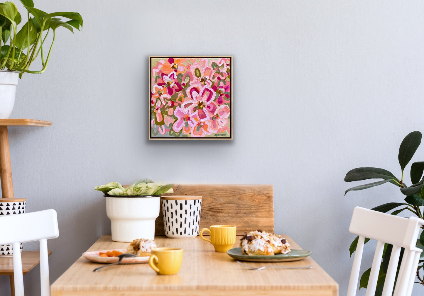 Floral Sunrise 33x33cm Framed