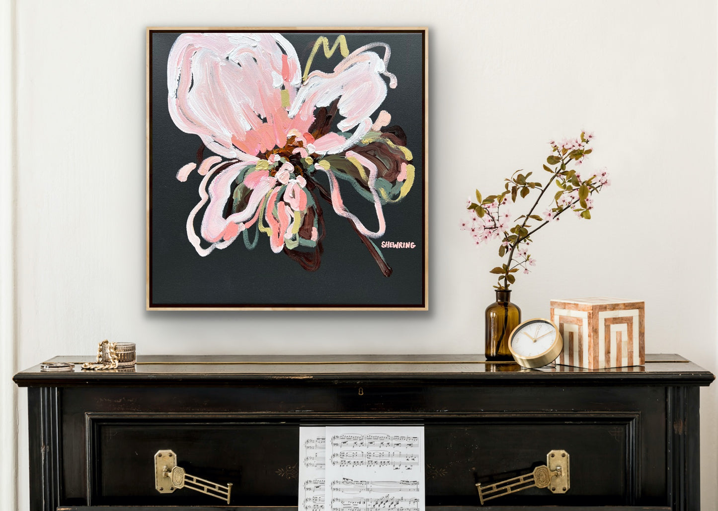 Flower For You 53x53cm FRAMED Sold