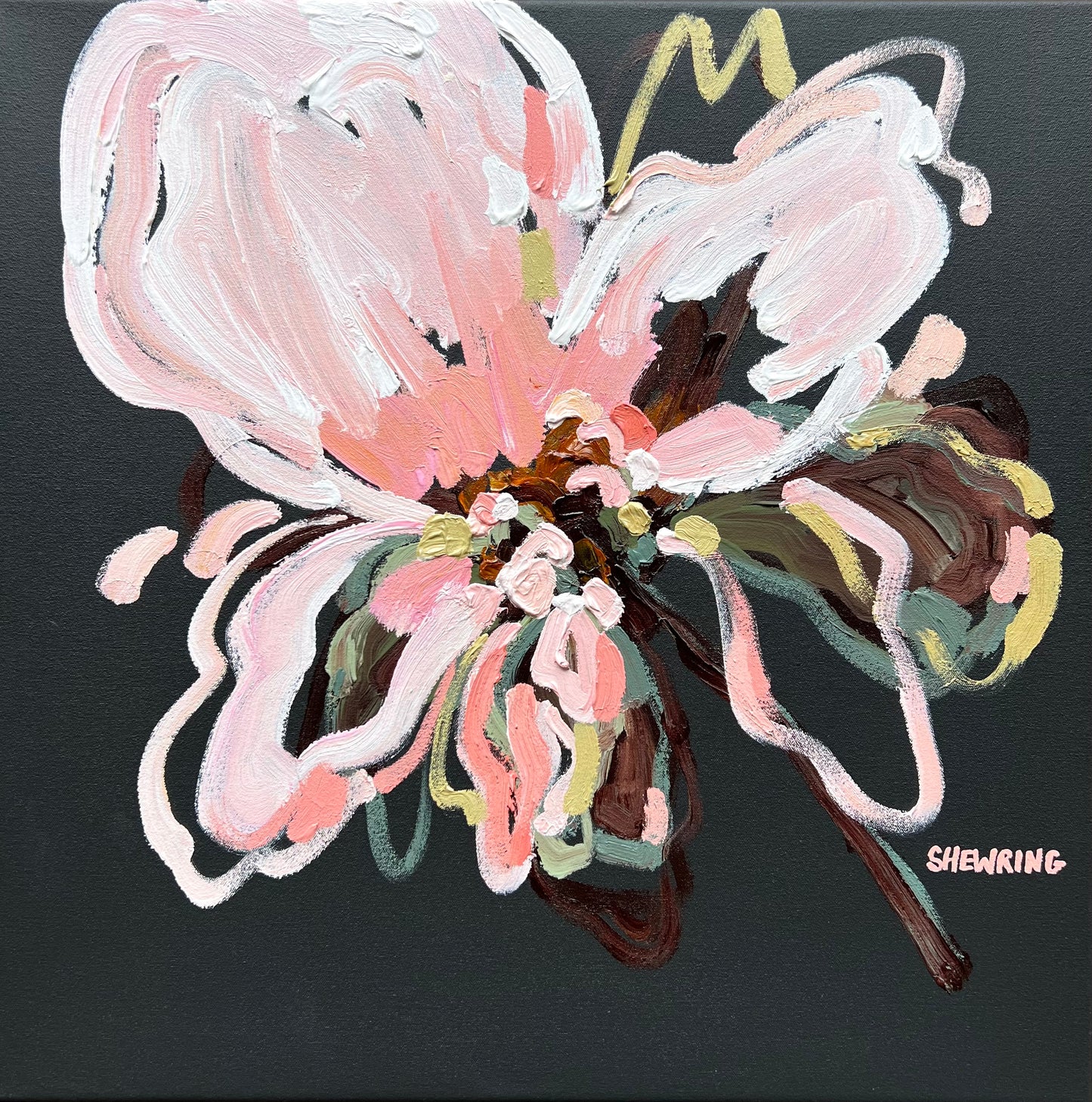 Flower For You 53x53cm FRAMED Sold
