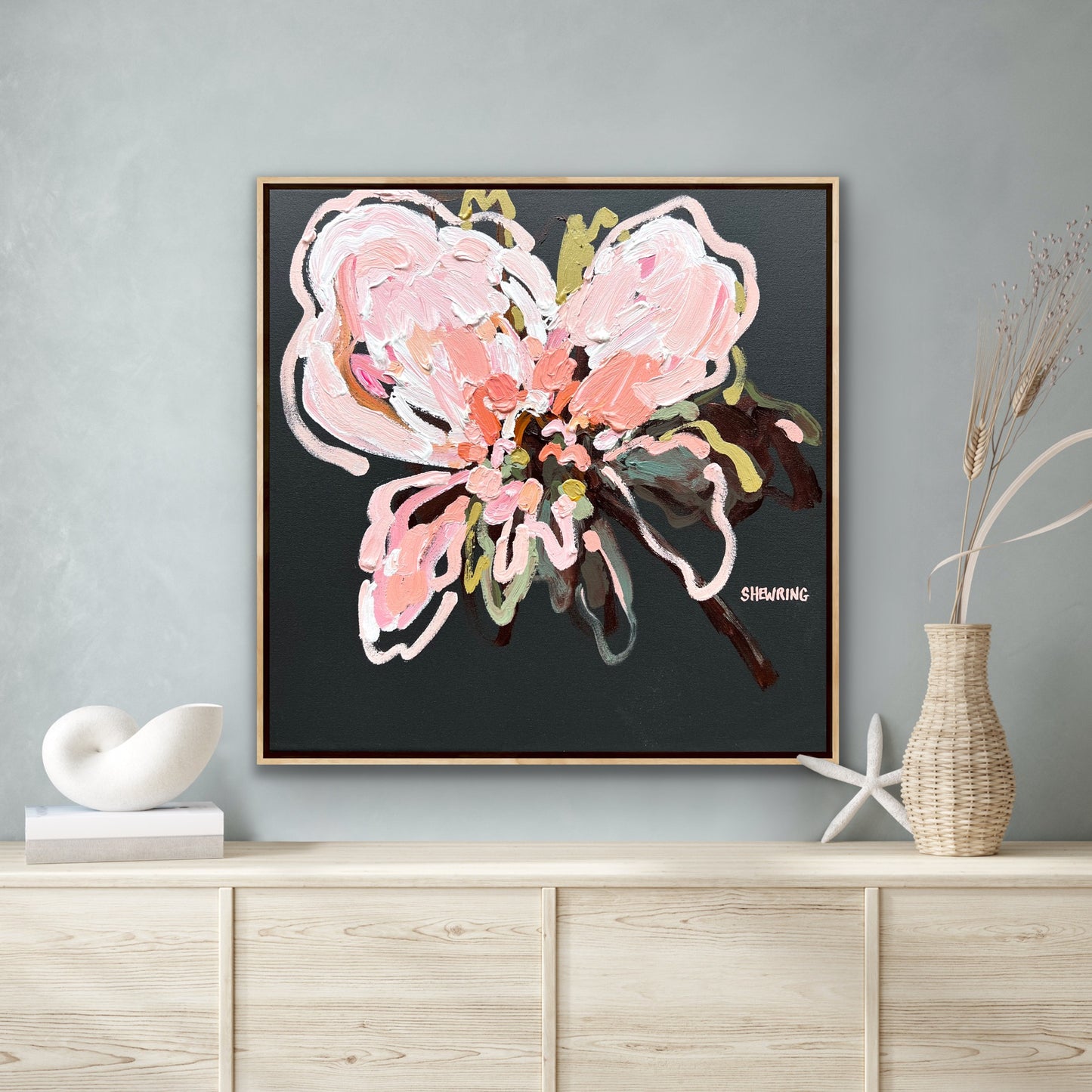 Flowering Love 53x53cm FRAMED SOLD