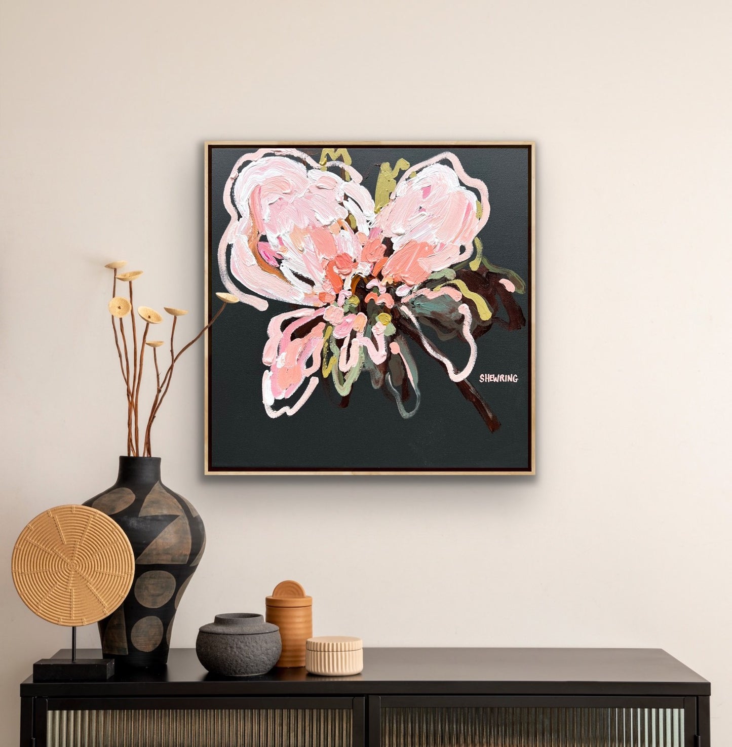 Flowering Love 53x53cm FRAMED SOLD