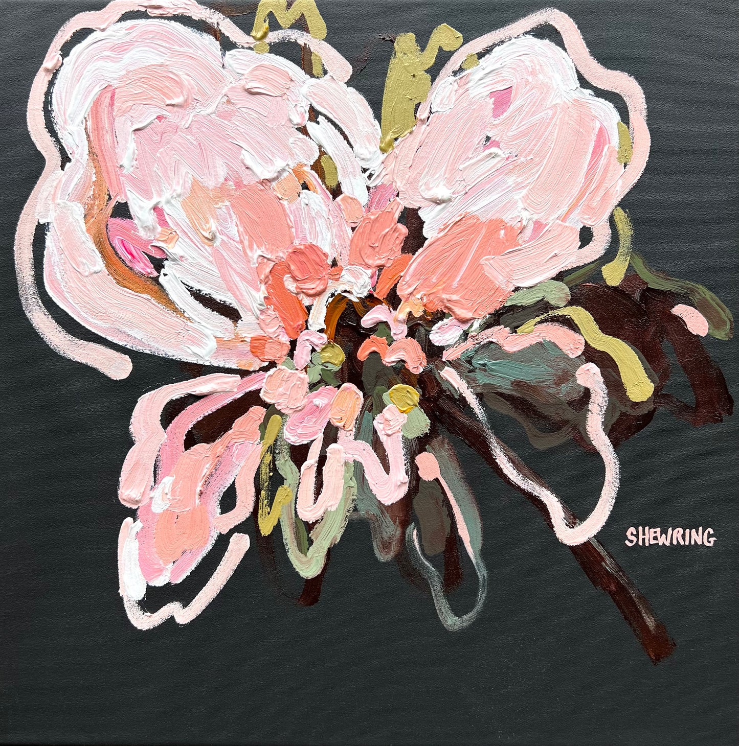 Flowering Love 53x53cm FRAMED SOLD