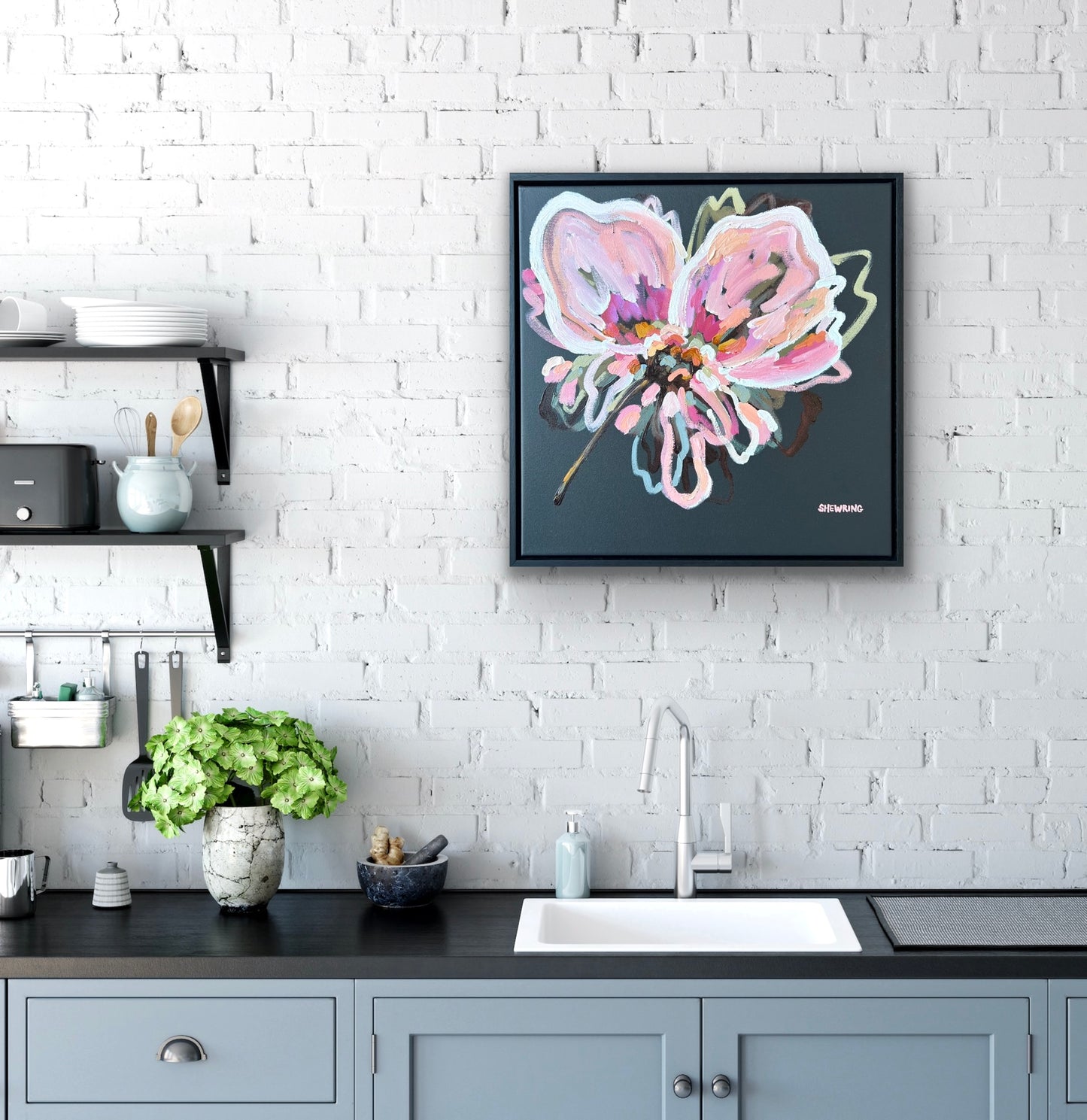 Flowers Are Lush 53x53cm FRAMED