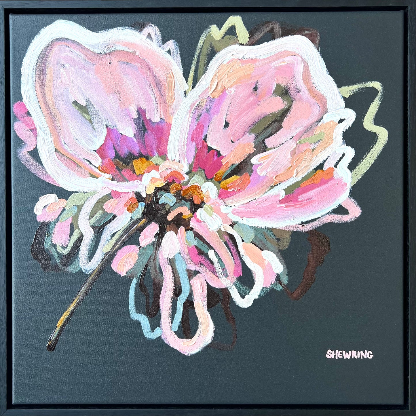 Flowers Are Lush 53x53cm FRAMED