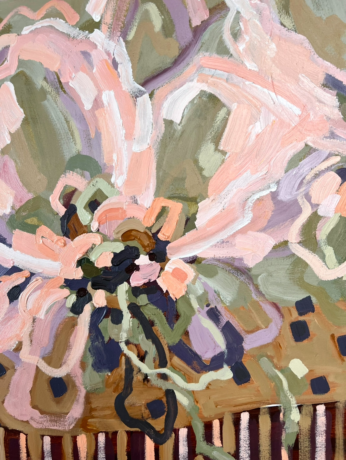 Lovers Sunlit Flowers 103x103 cm Framed
