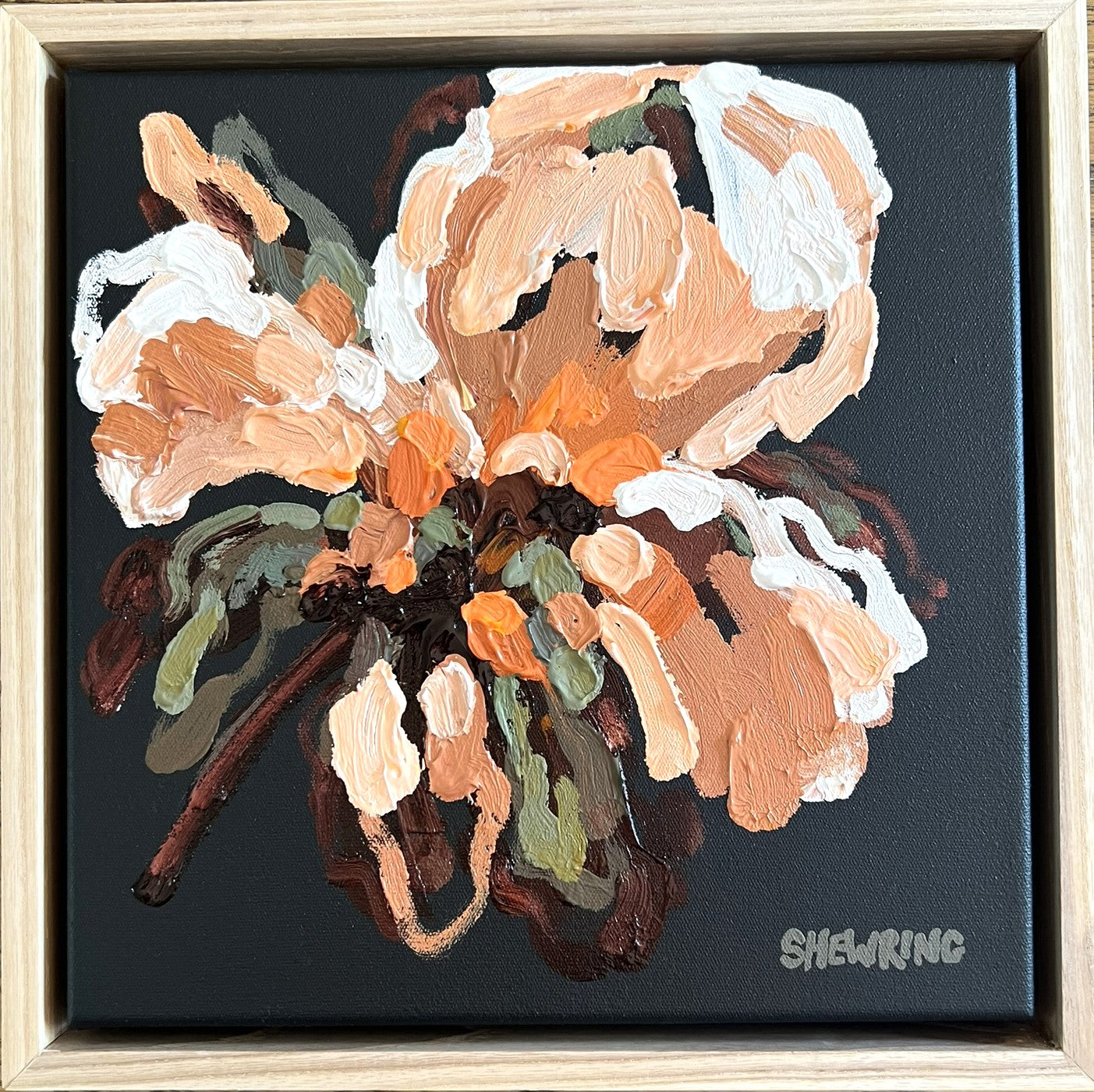 Golden Love 28x28cm FRAMED SOLD