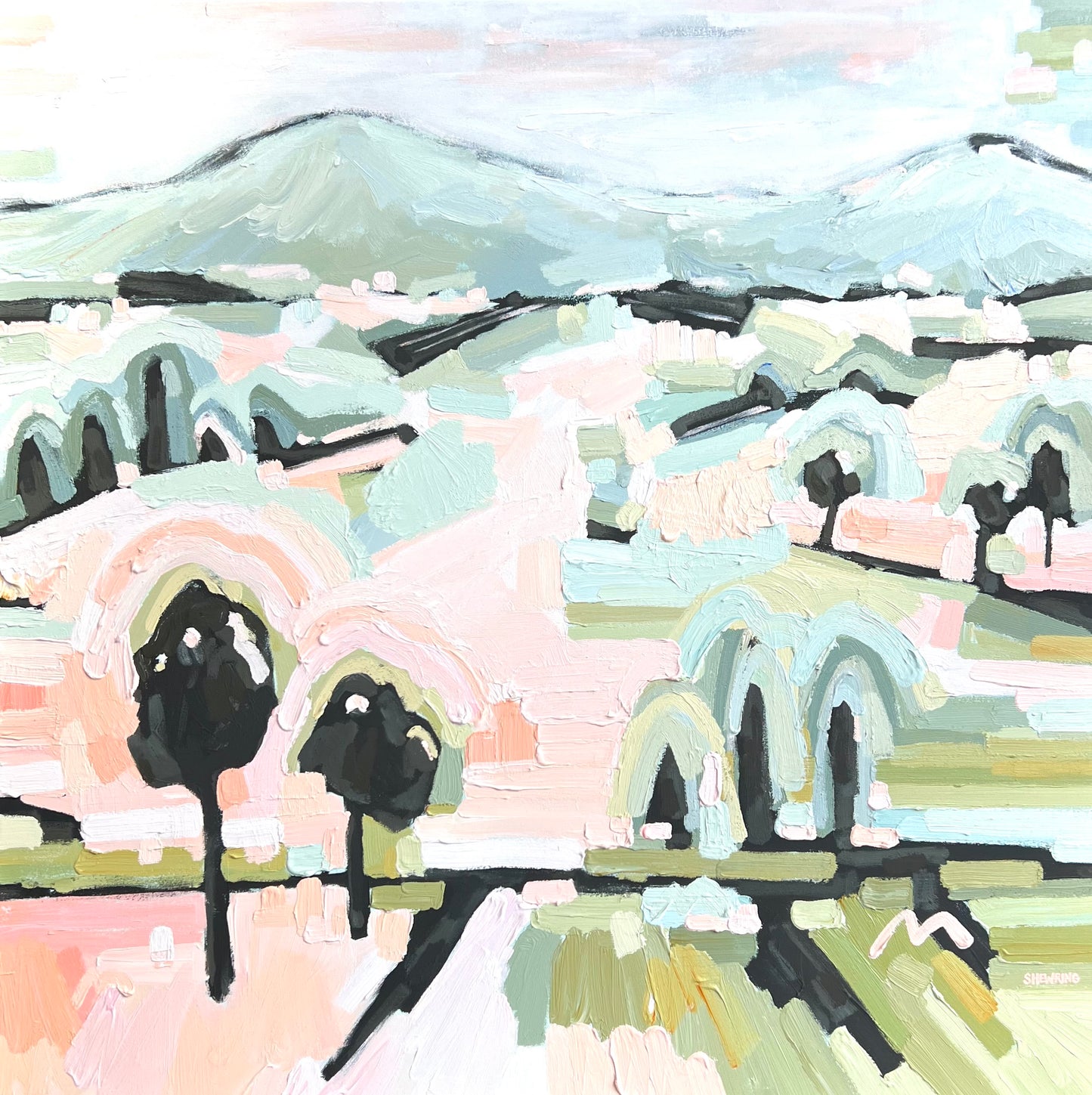 Love A Sunrise 103 x 103cm FRAMED SOLD