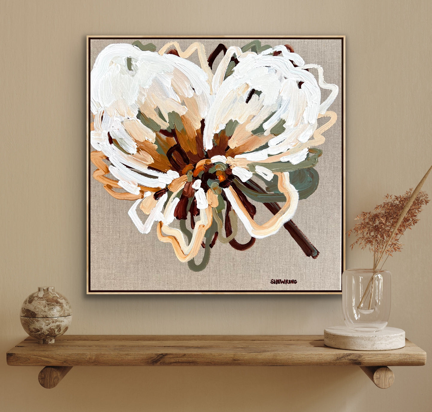 Natural Flower 53x53cm FRAMED