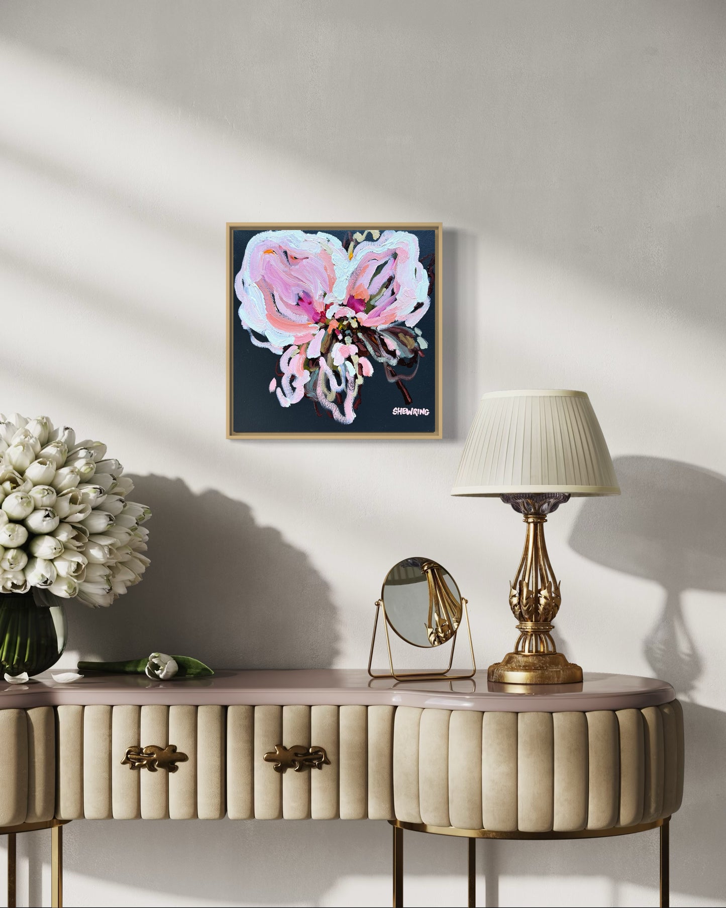 Passion Of Pink 33x33cm FRAMED