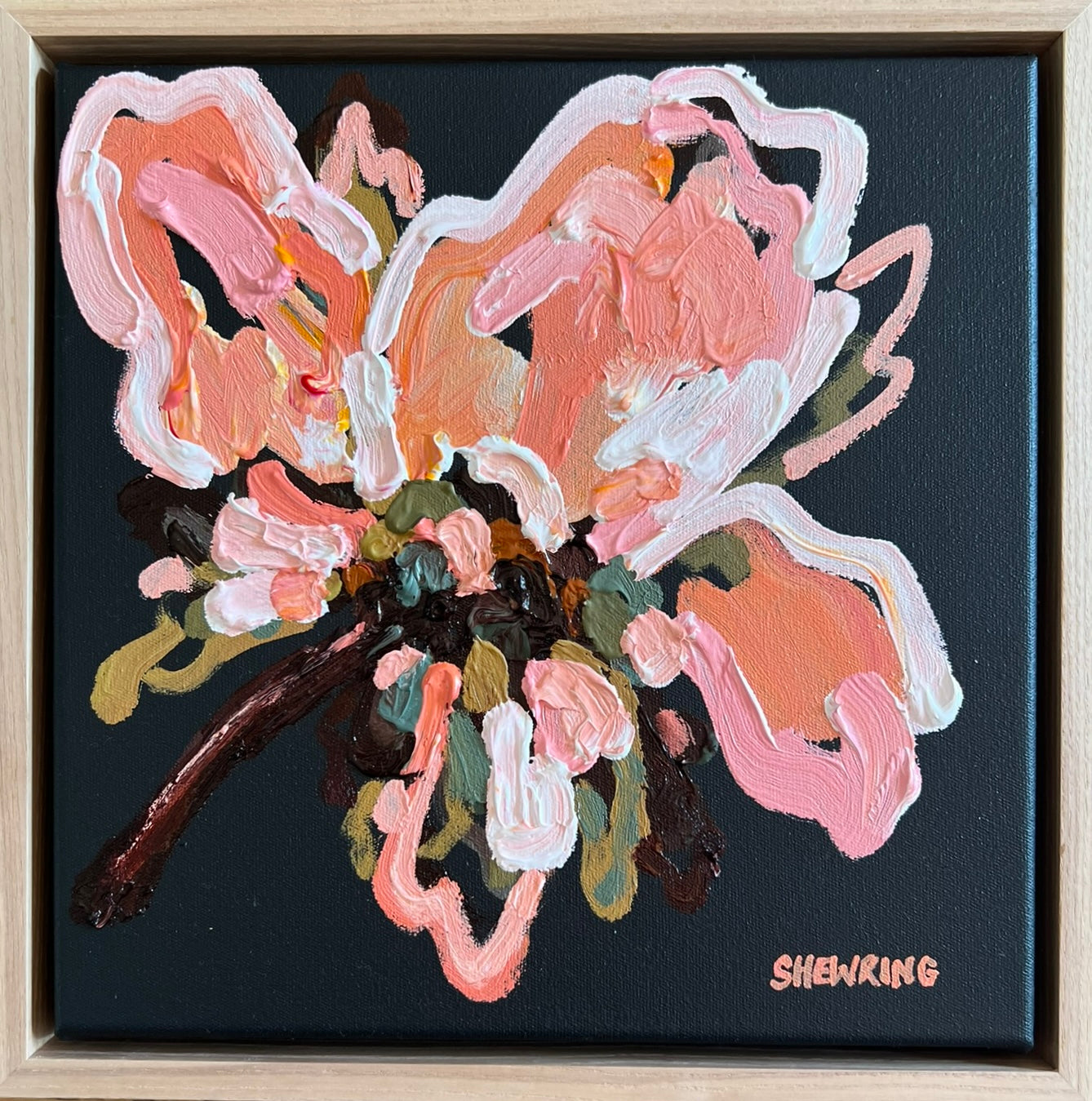 Pink Passion 28x28cm FRAMED SOLD