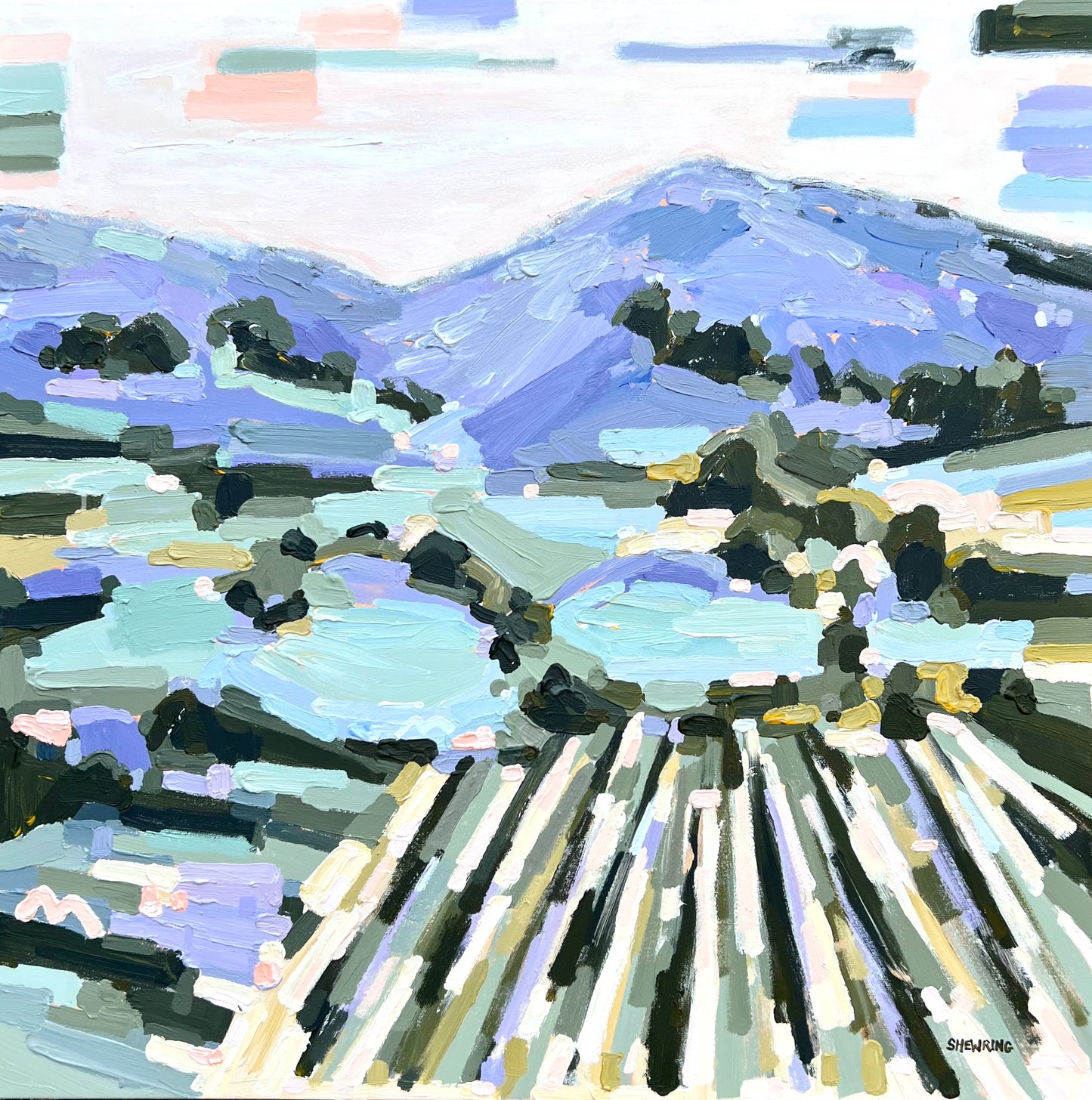 Summer Vineyard 103x103cm FRAMED SOLD