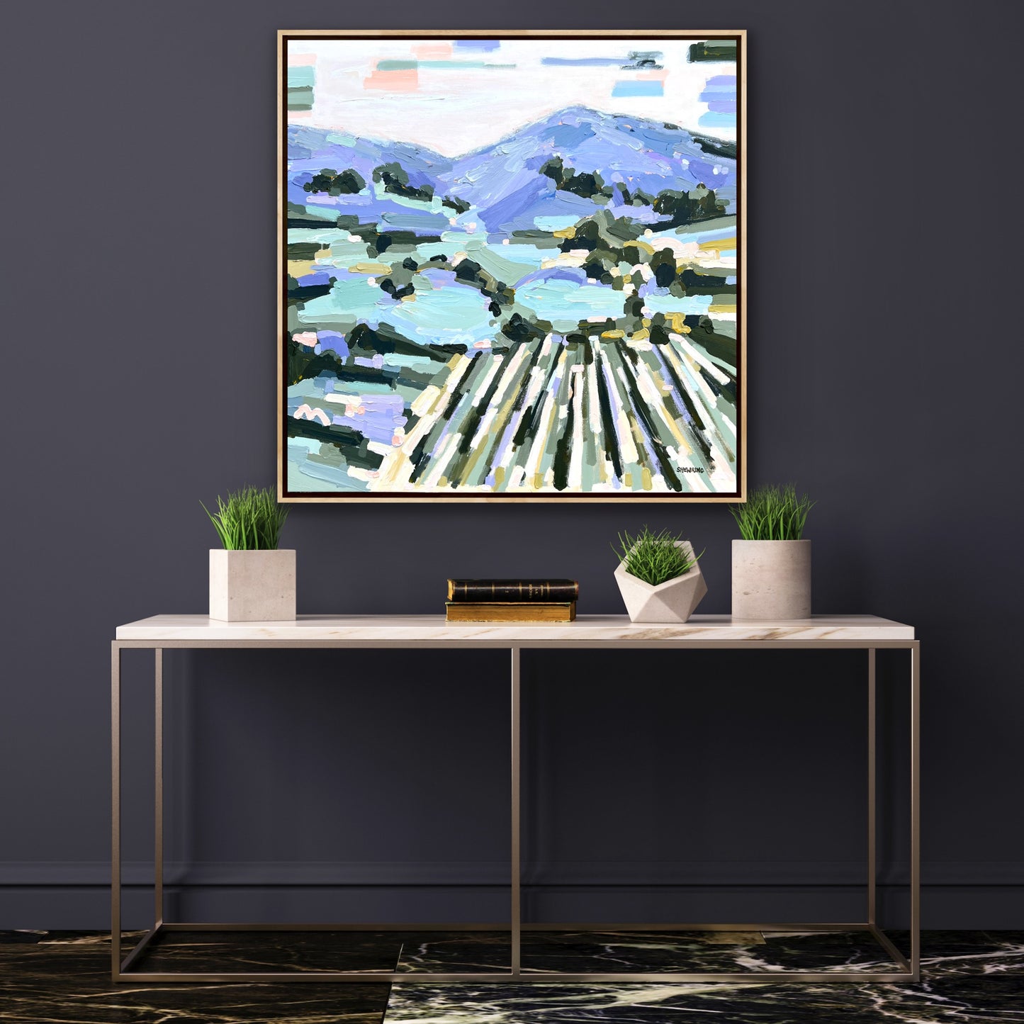 Summer Vineyard 103x103cm FRAMED