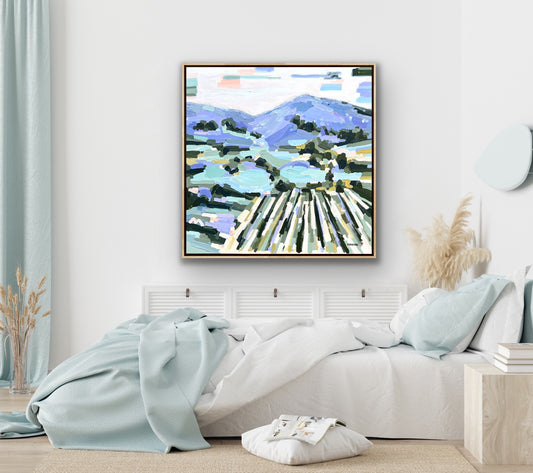 Summer Vineyard 103x103cm FRAMED