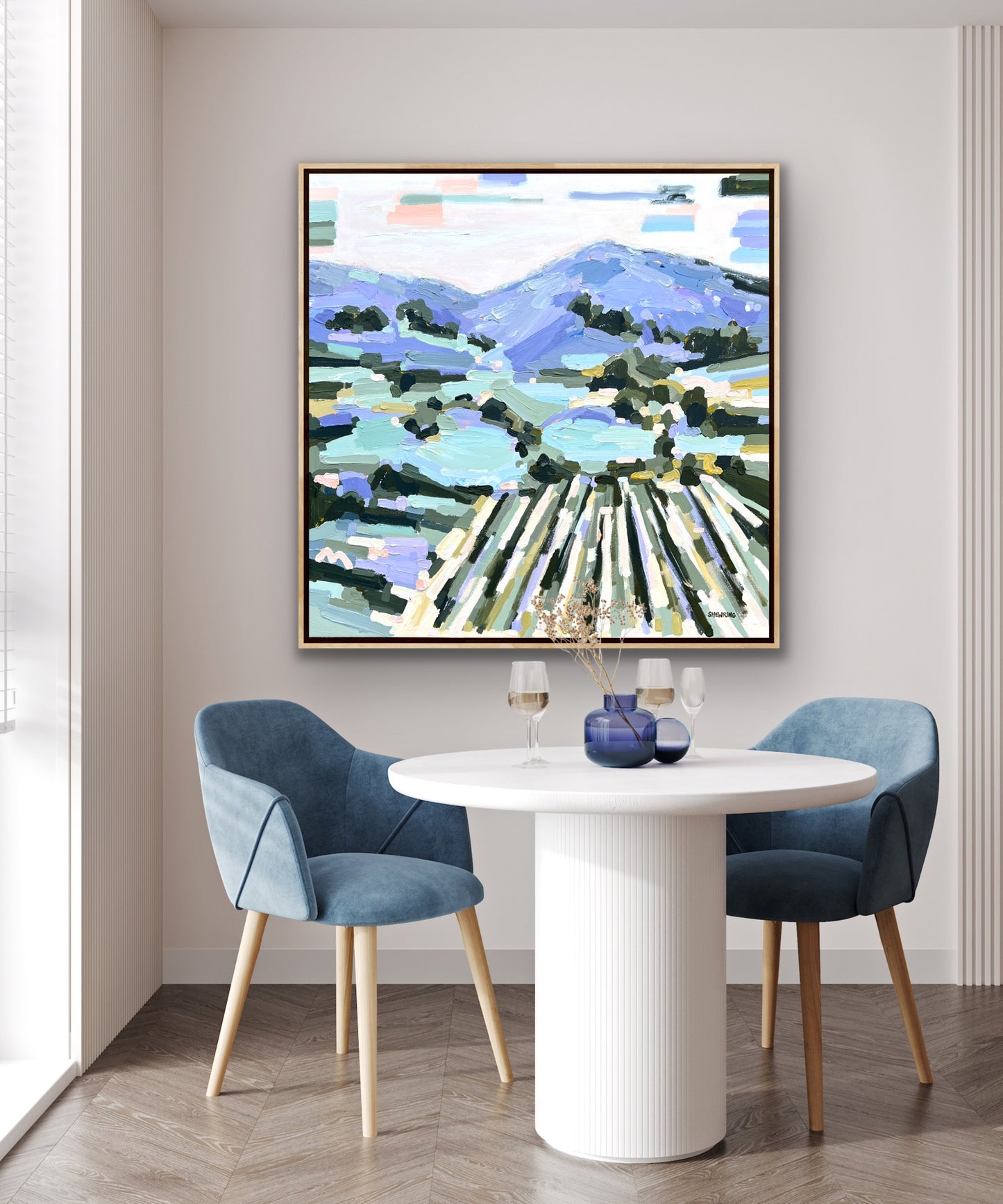 Summer Vineyard 103x103cm FRAMED