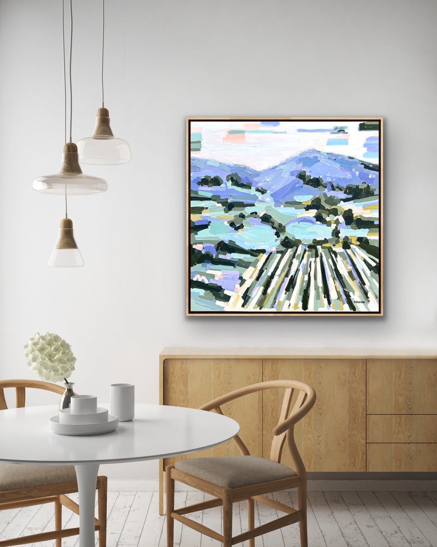 Summer Vineyard 103x103cm FRAMED