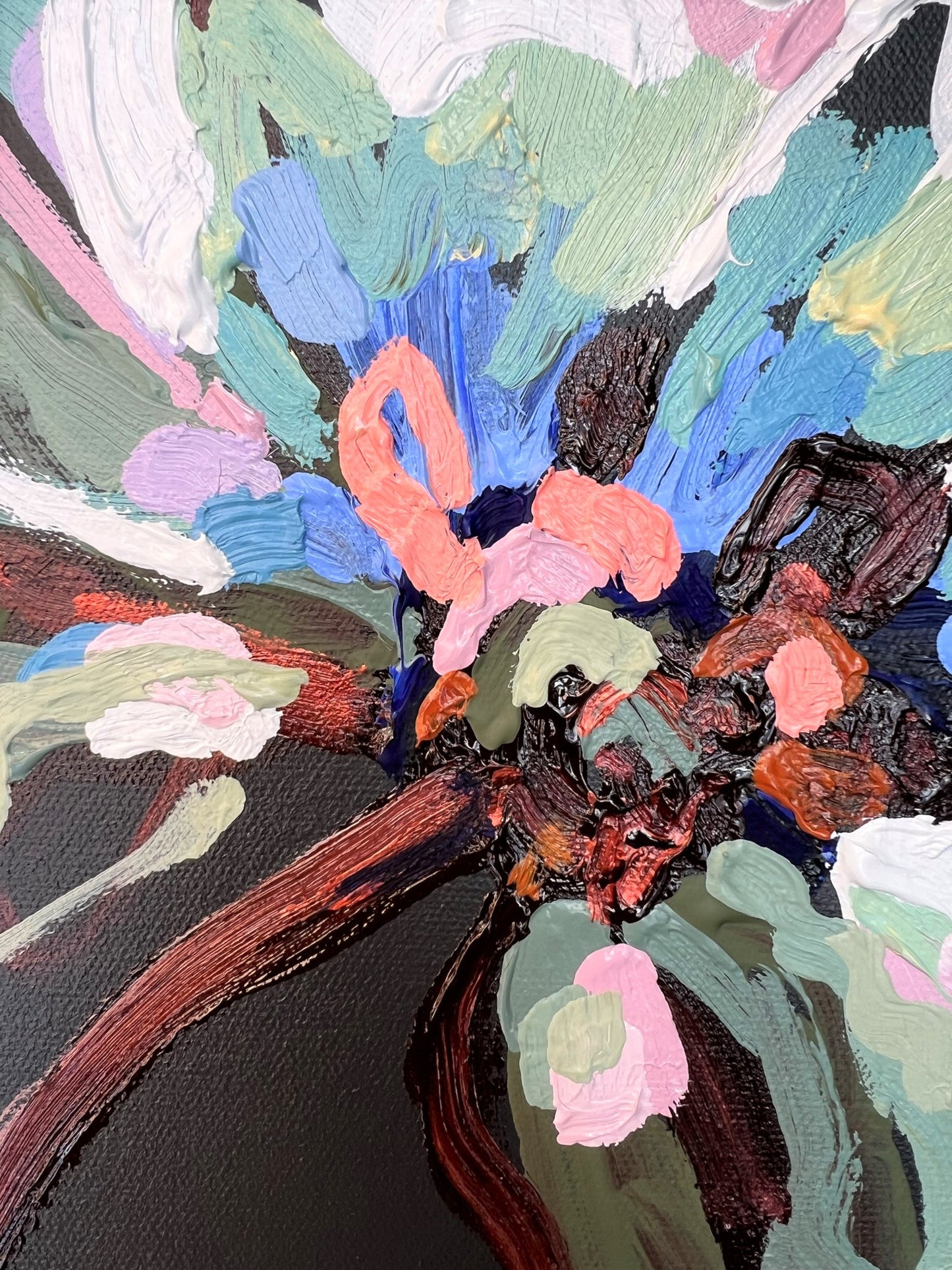 Sunday Blue 33x33cm FRAMED SOLD