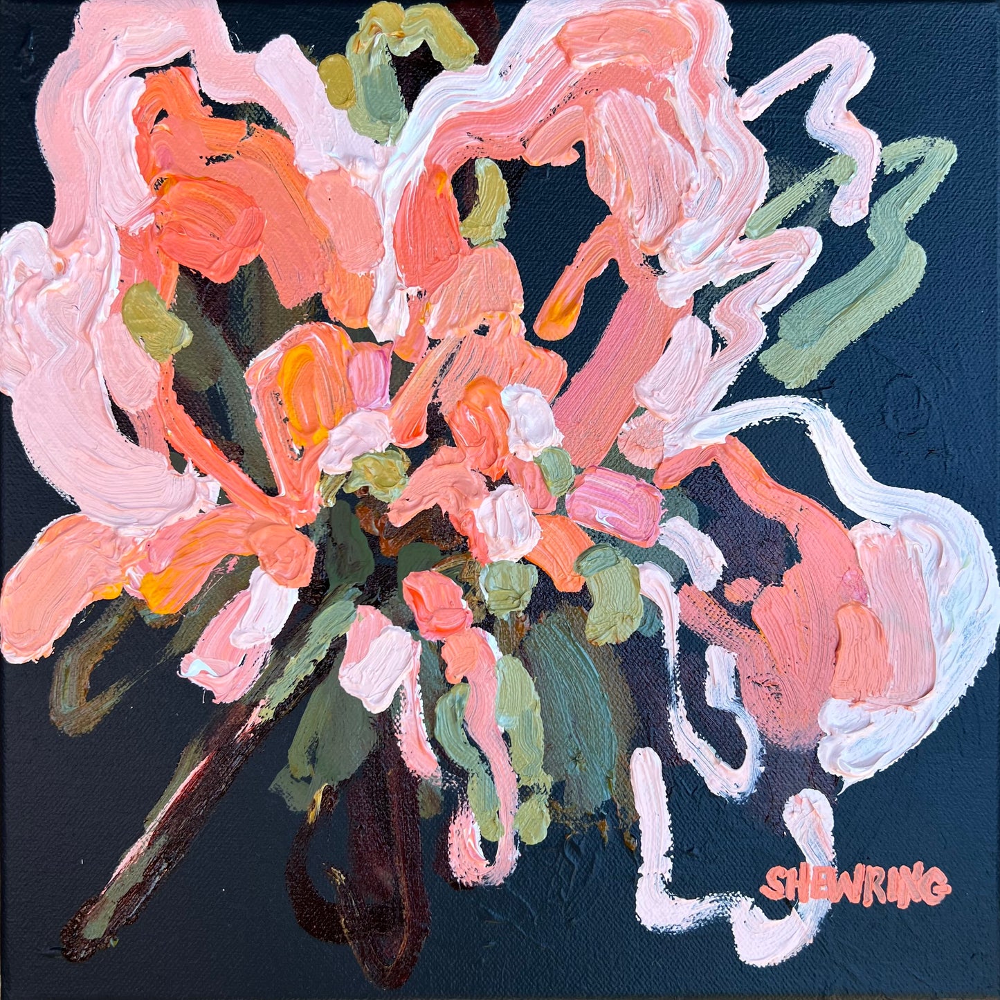 Sunny Flower 33x33cm Framed