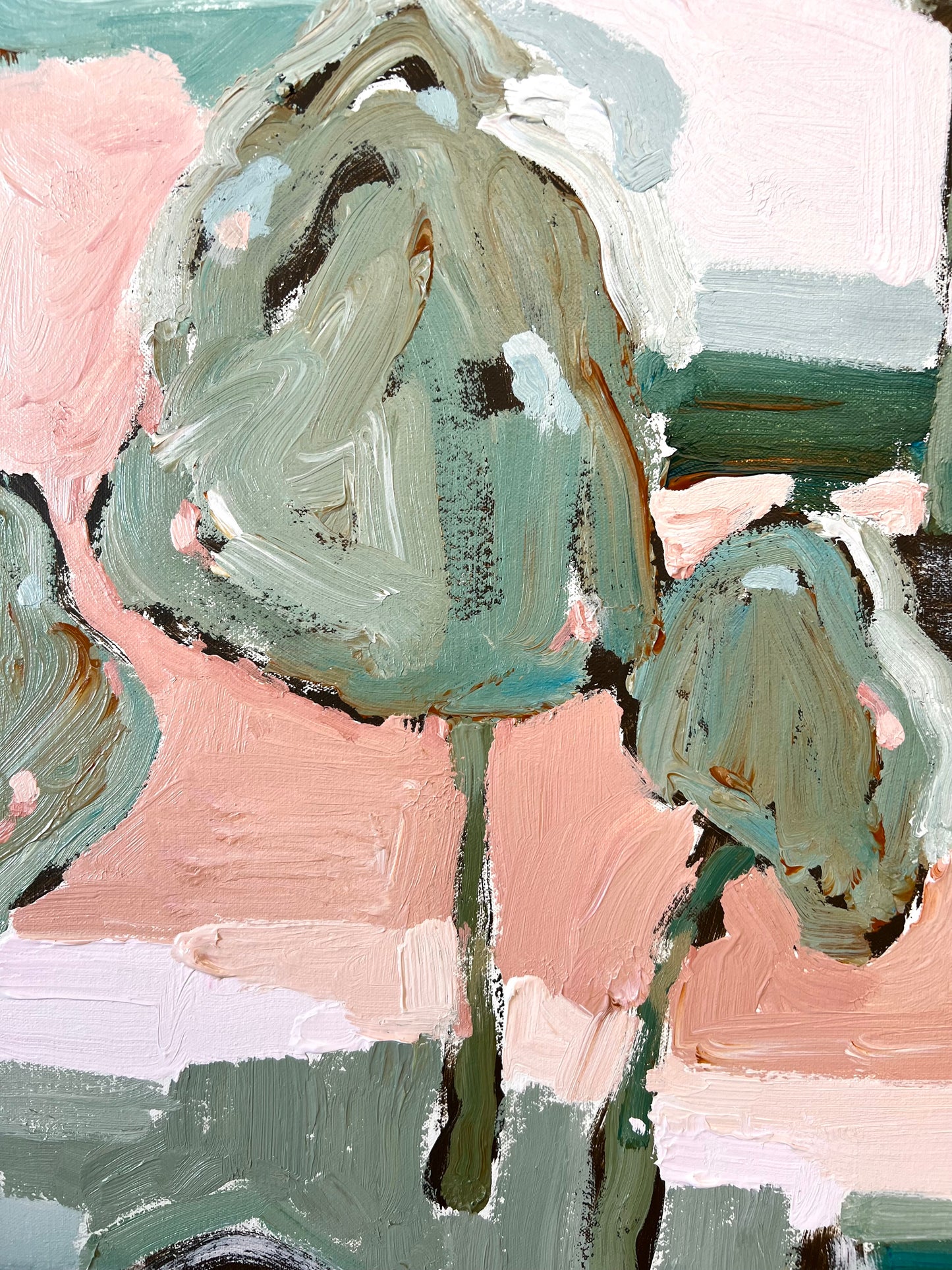Sunshine On The Riverbank 103x103cm FRAMED