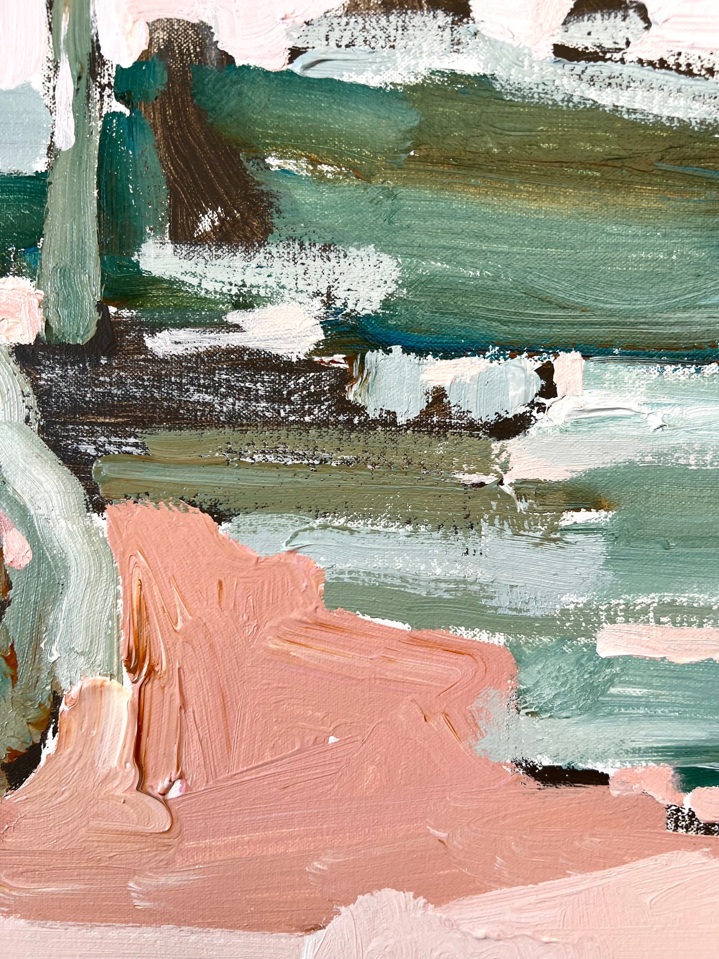 Sunshine On The Riverbank 103x103cm FRAMED