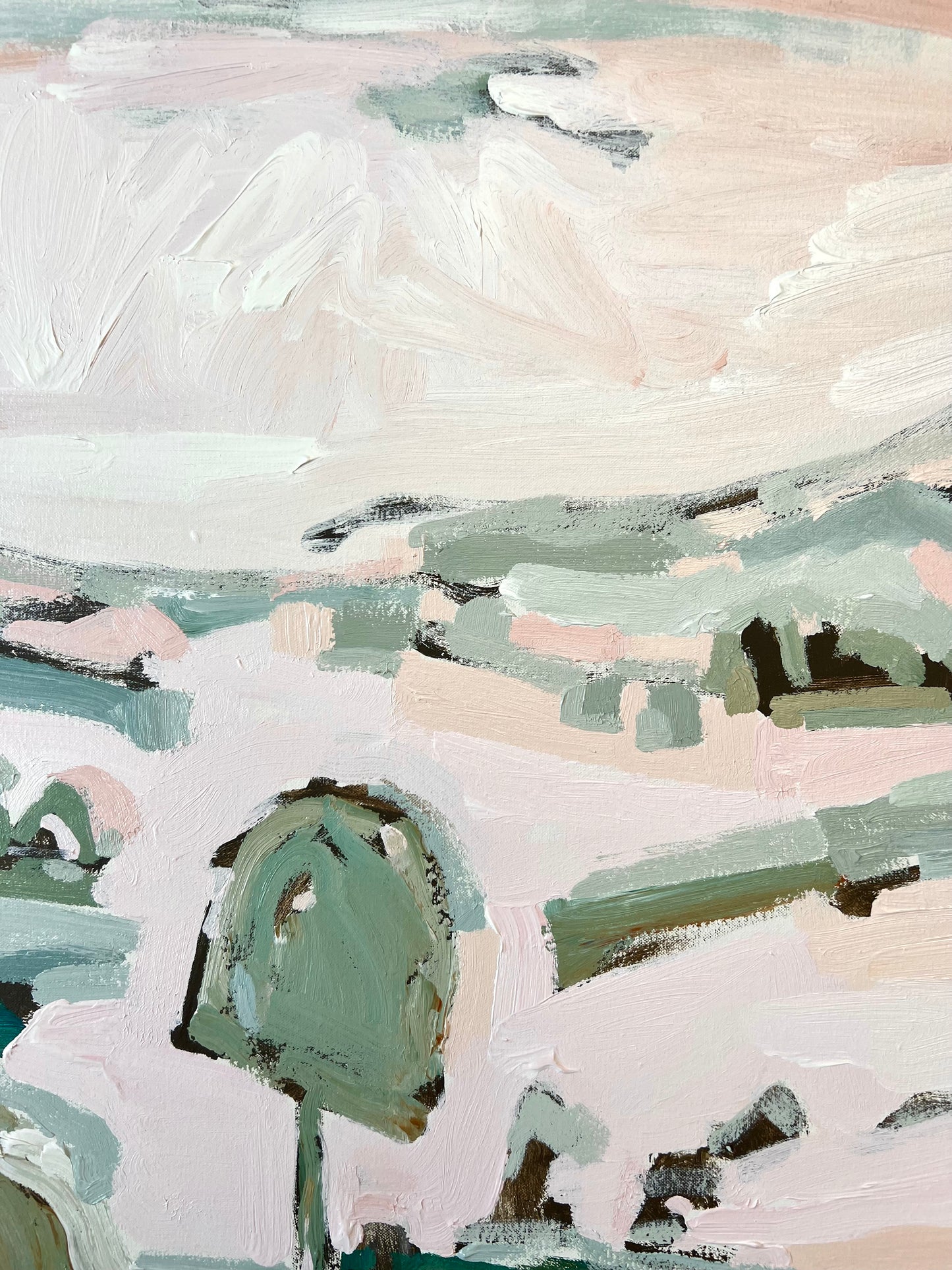 Sunshine On The Riverbank 103x103cm FRAMED
