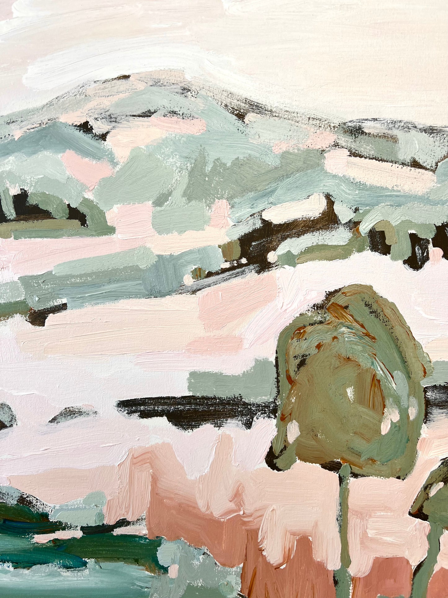 Sunshine On The Riverbank 103x103cm FRAMED