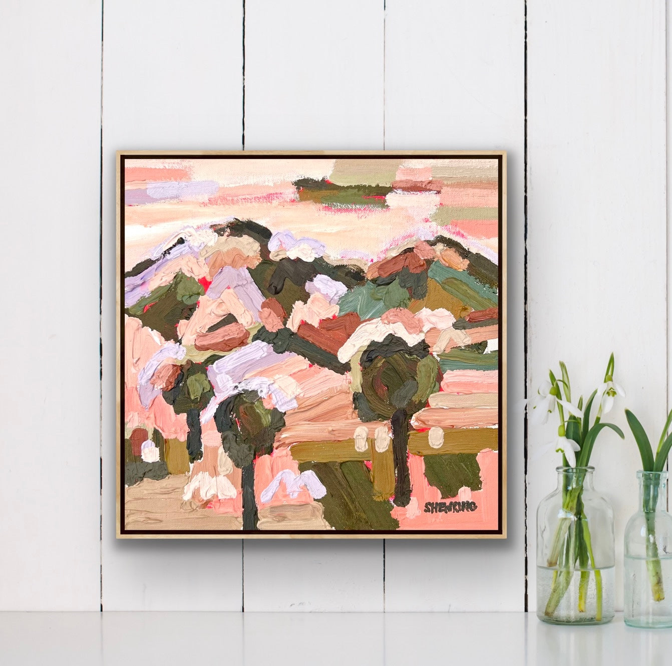 Through The Trees 28x28cm FRAMED