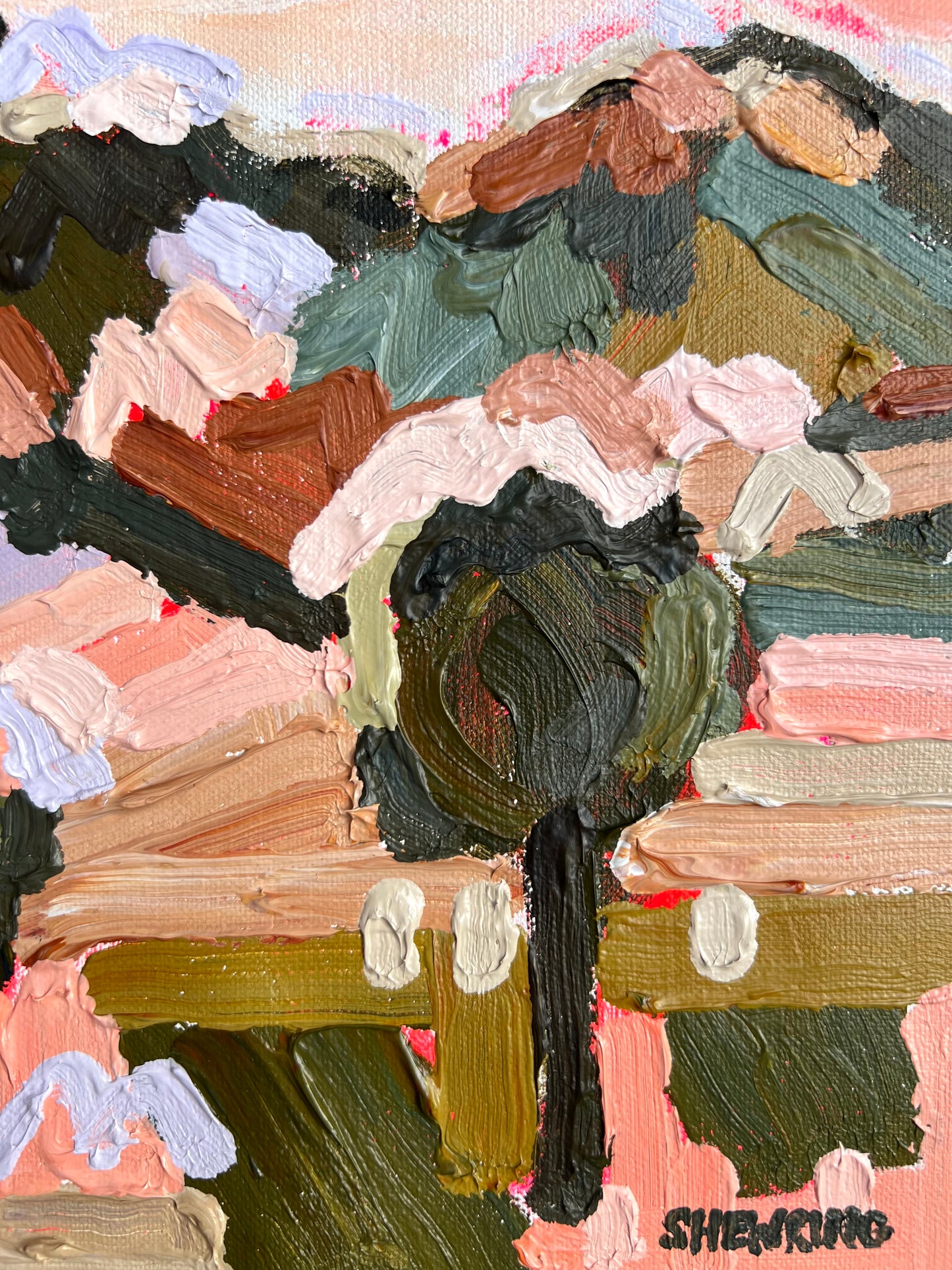 Through The Trees 28x28cm FRAMED