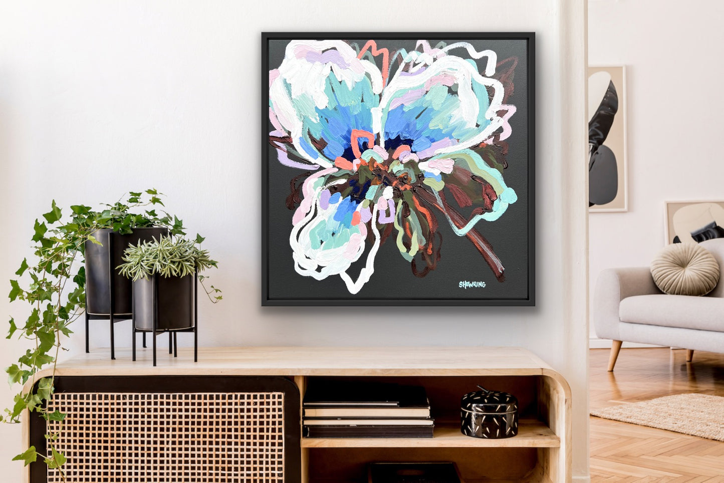 Ultra Blue 53x53cm FRAMED Sold