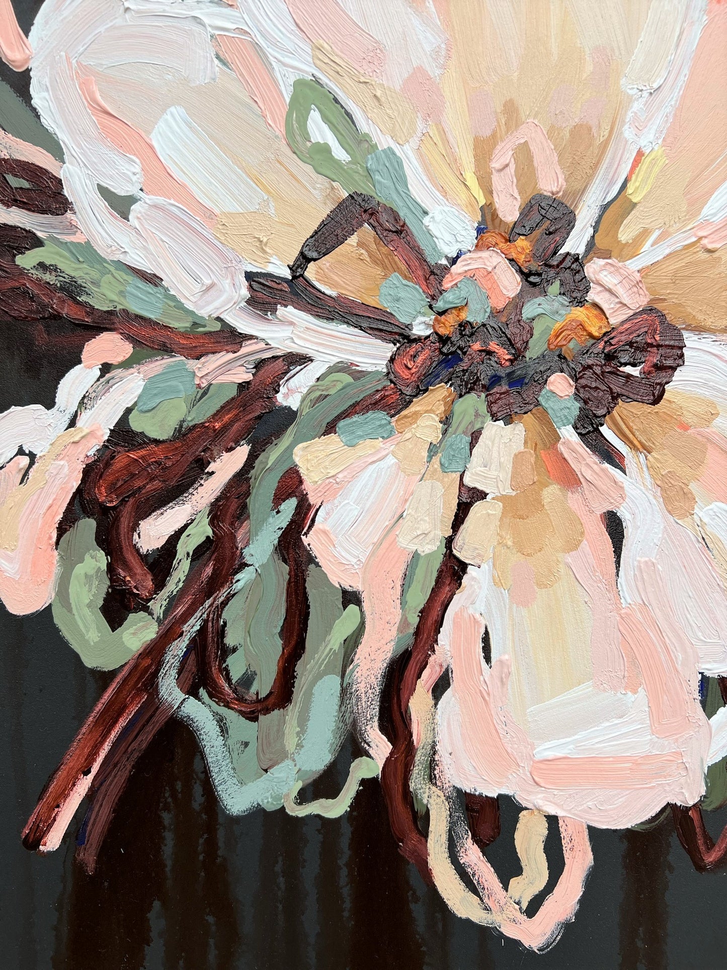 Winter Flower 103x103cm FRAMED SOLD