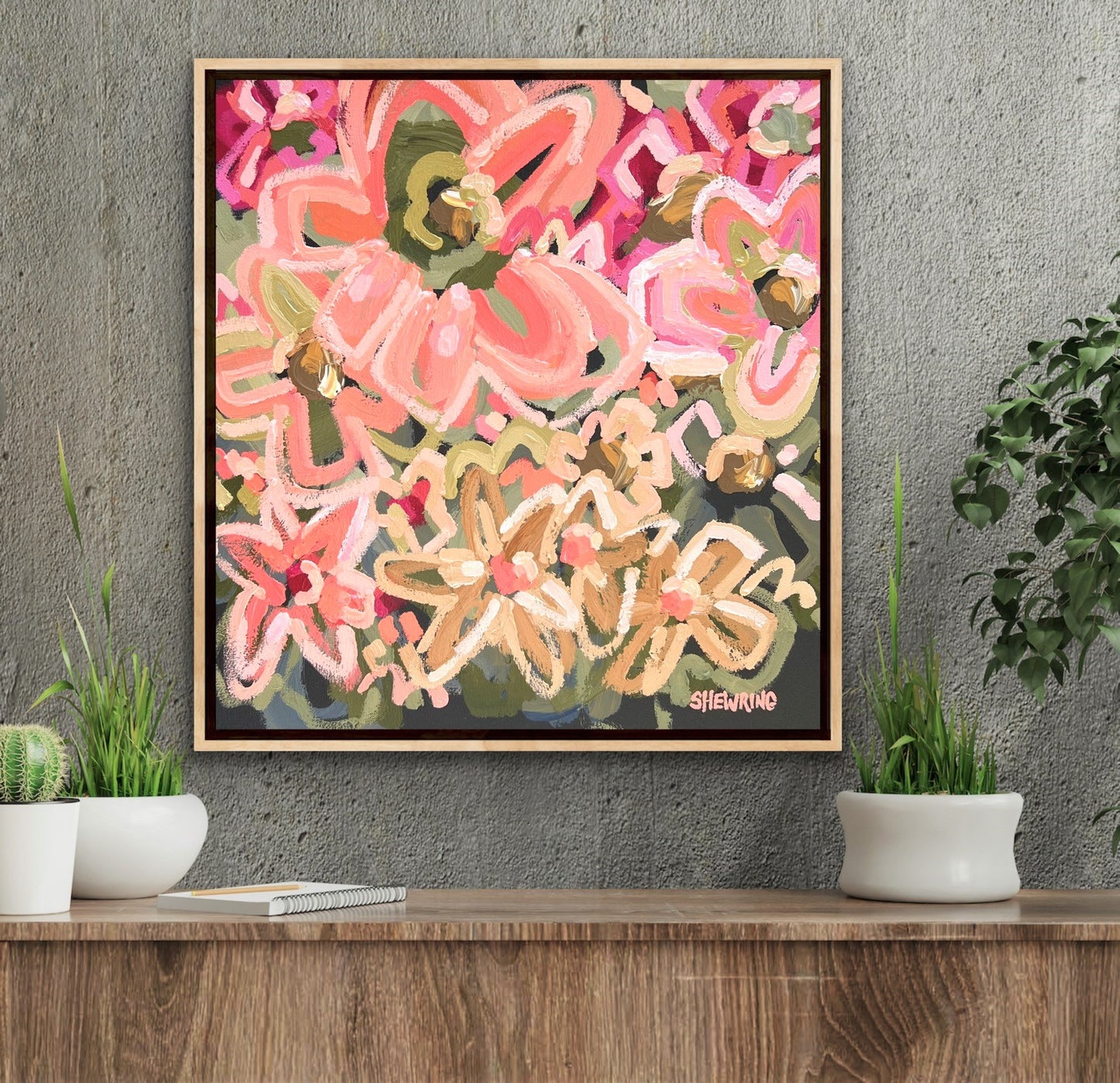 All Of My Heart 46x46cm FRAMED SOLD